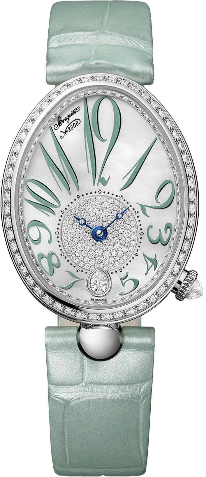Breguet Reine De Naples Green Strap 36.50 mm for Women