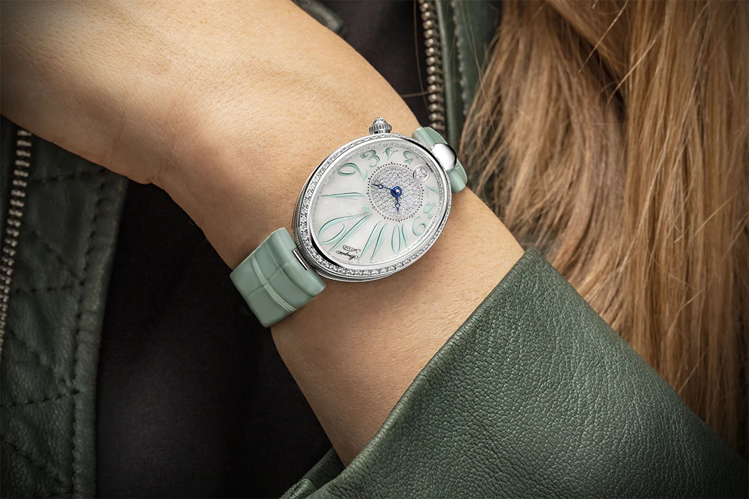 Breguet Reine De Naples Green Strap 36.50 mm for Women - Image 4