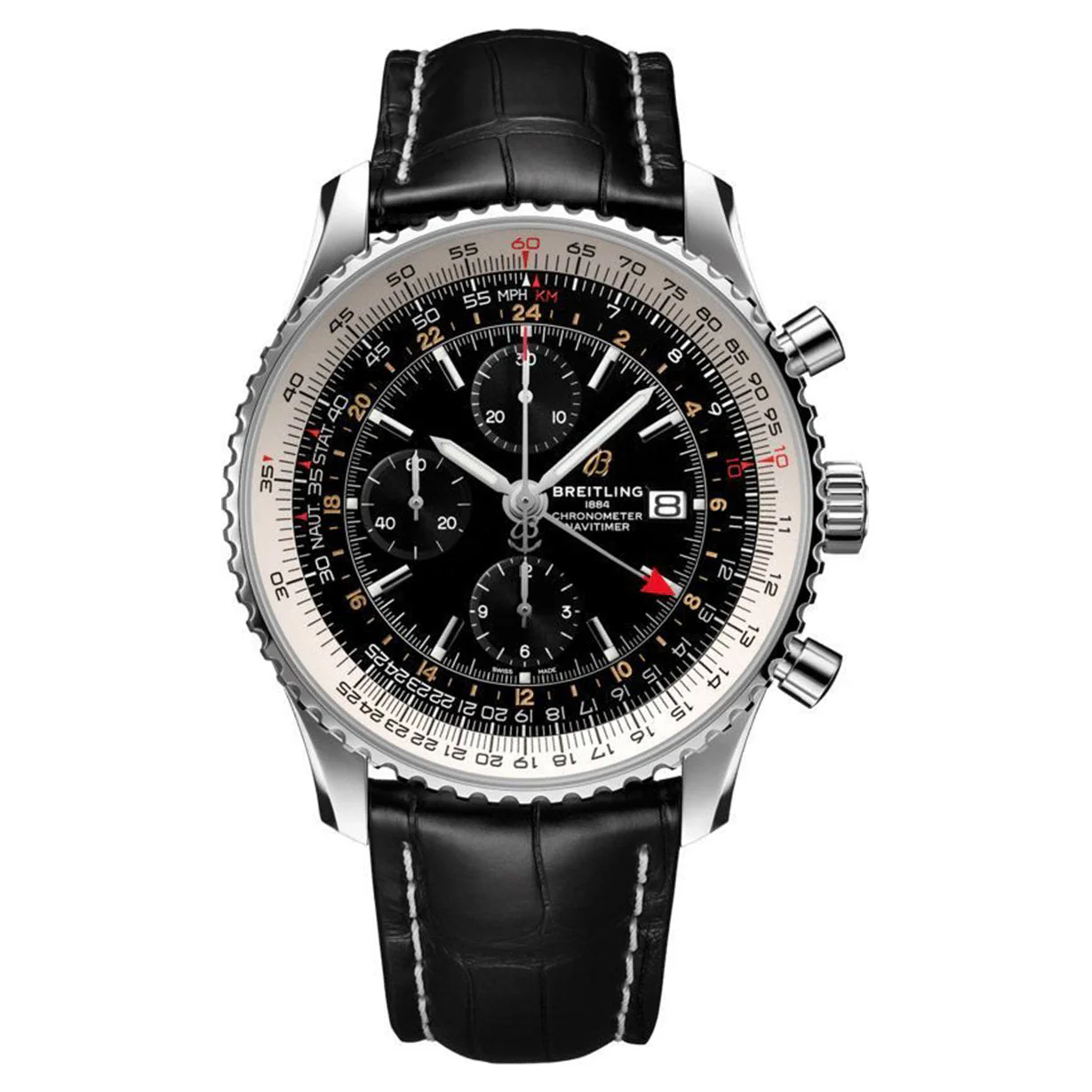 Breitling Navitimer Chronograph GMT 46 Black Black Dial Men 46mm
