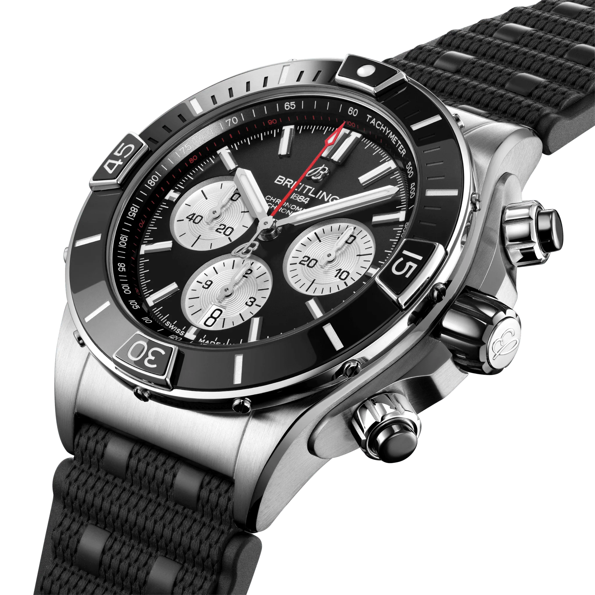 Breitling Super Chronomat B01 Dual Time Black Dial Men 44mm