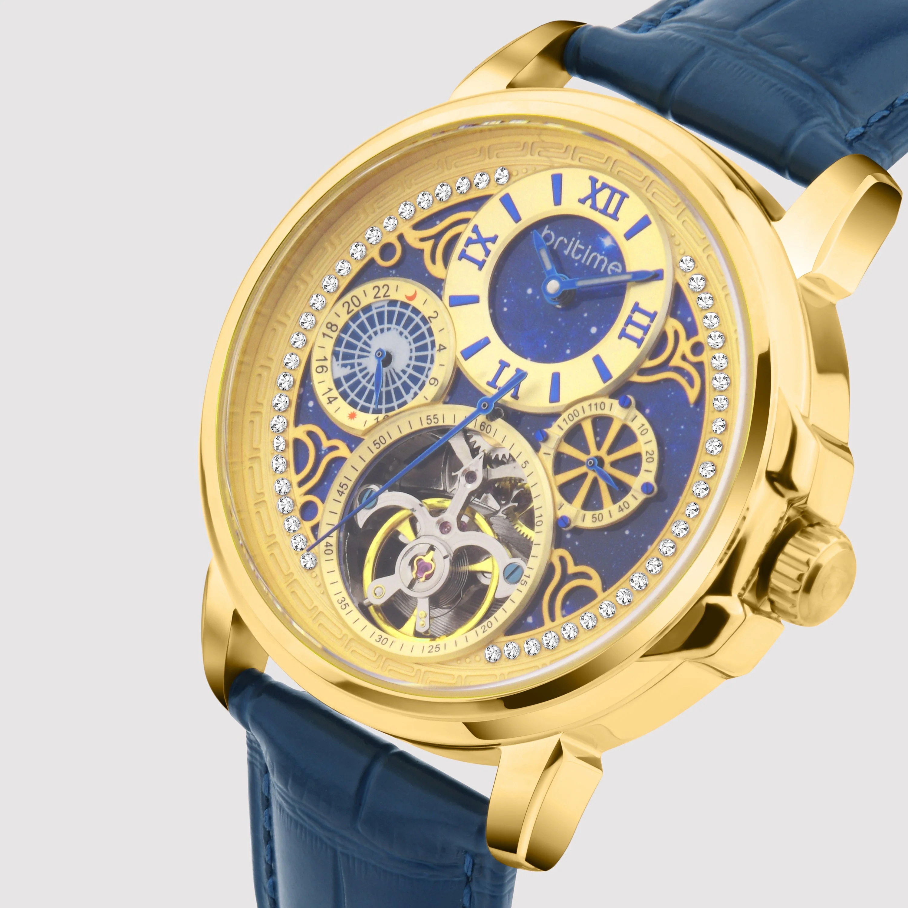 Aquatica Men Automatic Blue Dial Multi-Function Leather Watch 274-L20507 - Image 2