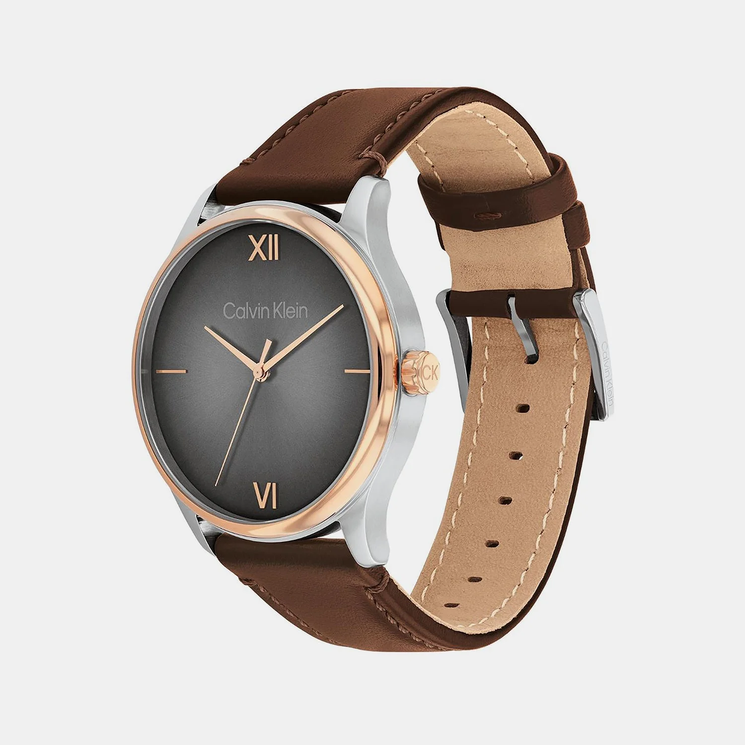 Ascend Men Quartz Grey Dial Analog Leather Watch 25200453 - Image 2