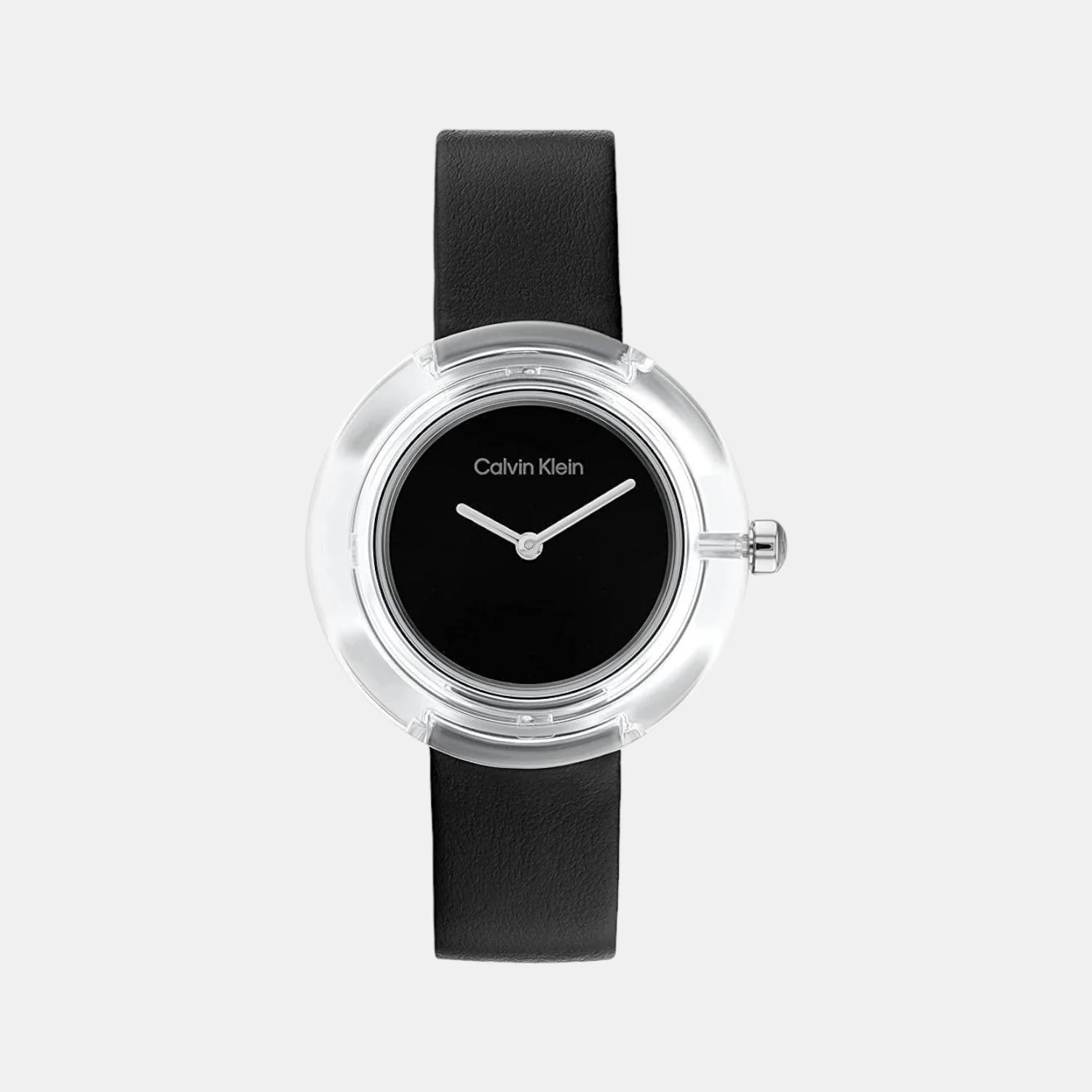 Circular Women Quartz Black Dial Analog Leather Watch 25200020