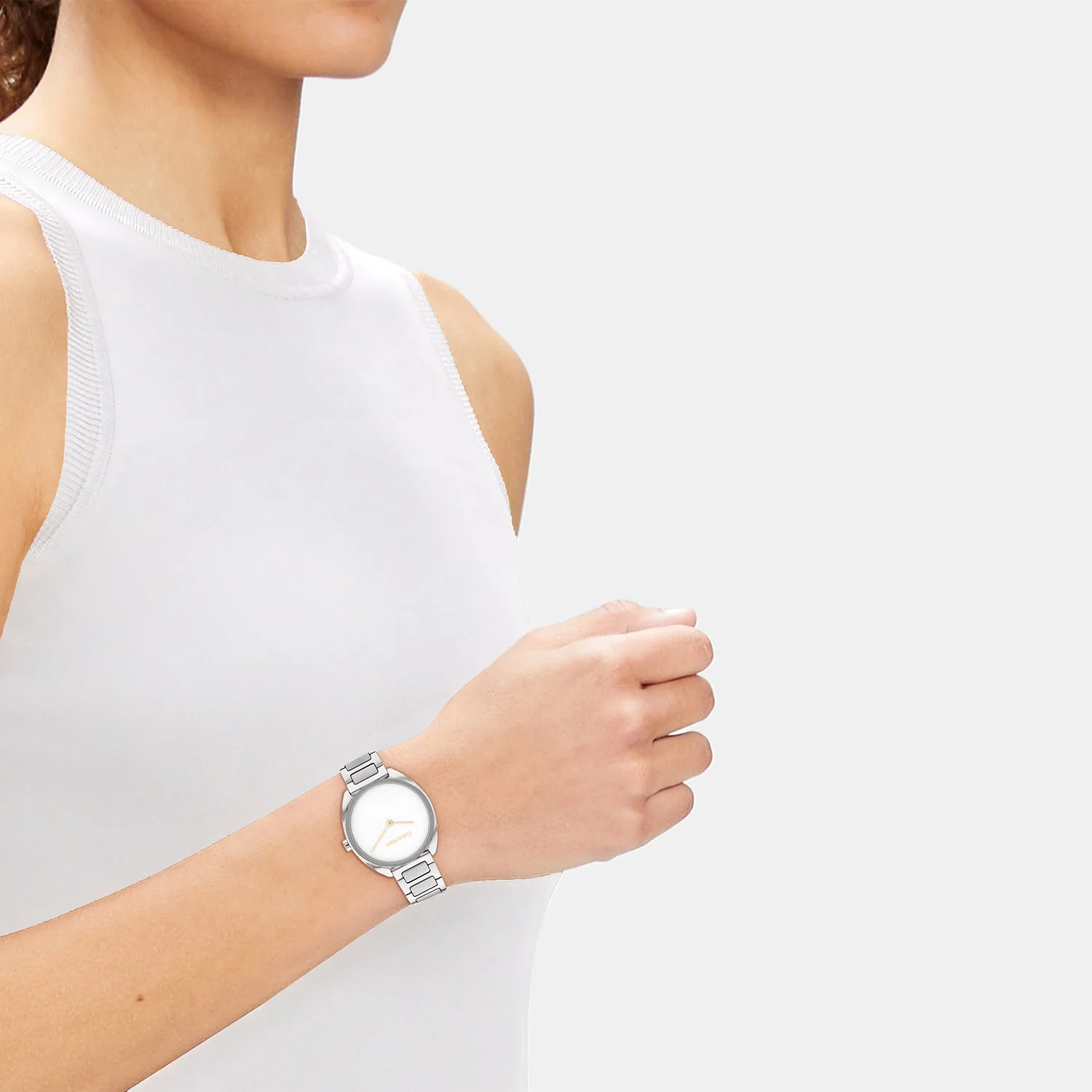 Ck Adorn Women Quartz White Dial Analog Stainless Steel Watch 25200275 - Image 4