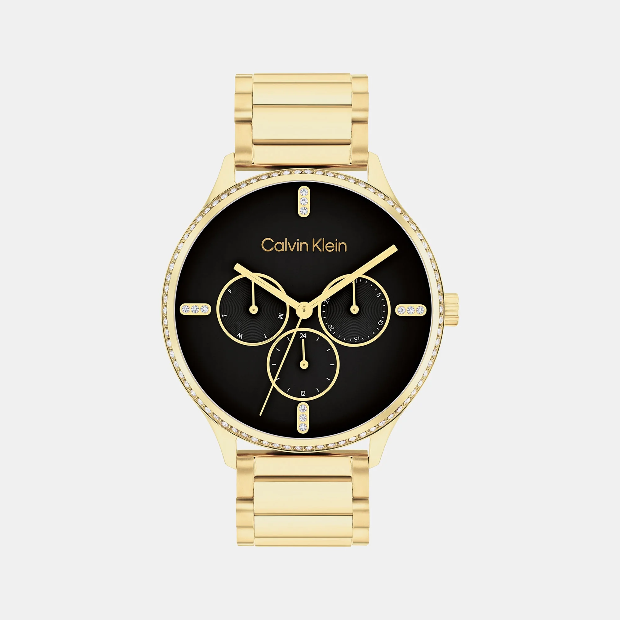 Ck Dress Women Quartz Black Dial Multi-Function Stainless Steel Watch 25200371