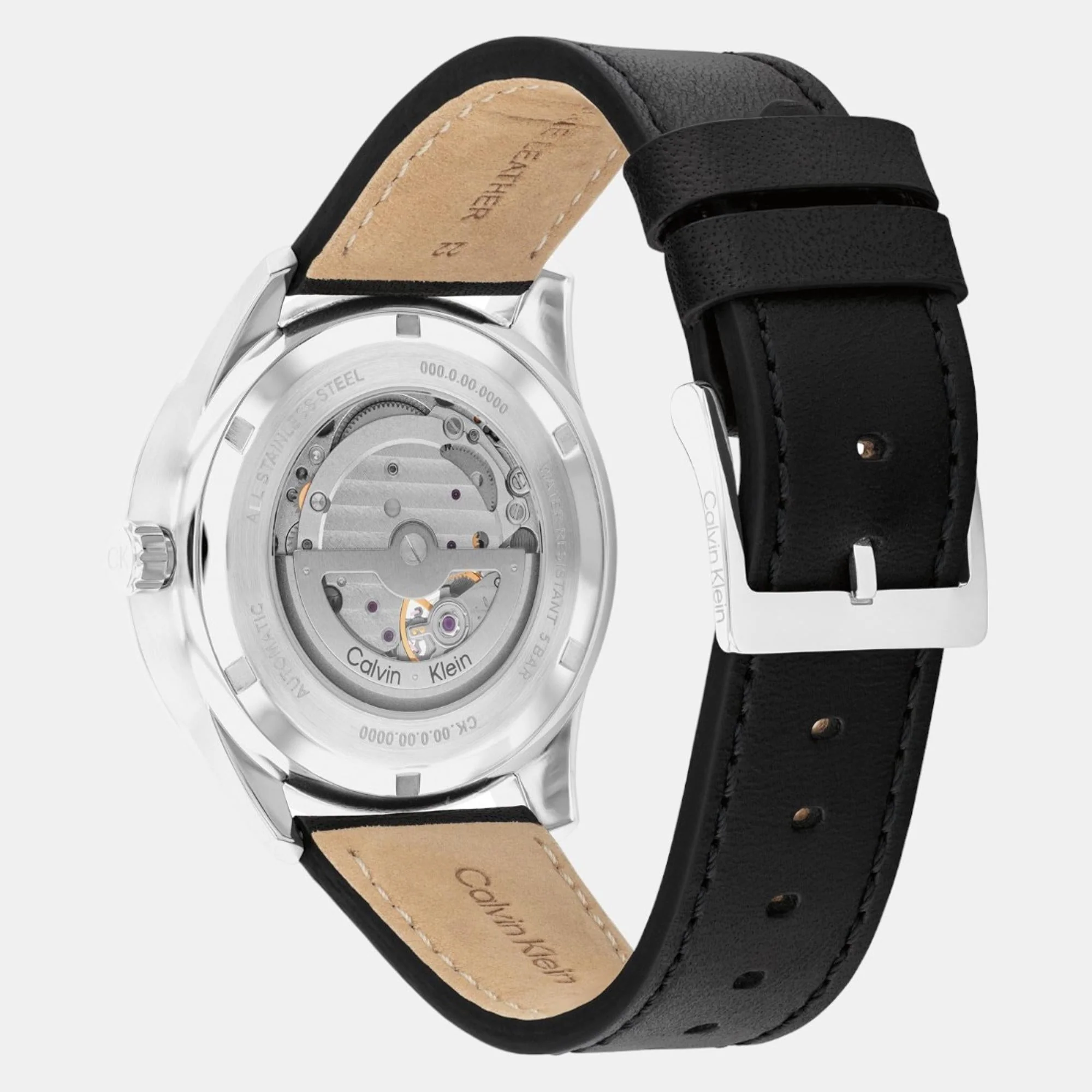 Ck Esteem Men Automatic Black Dial Multi-Function Leather Watch 25200388 - Image 3