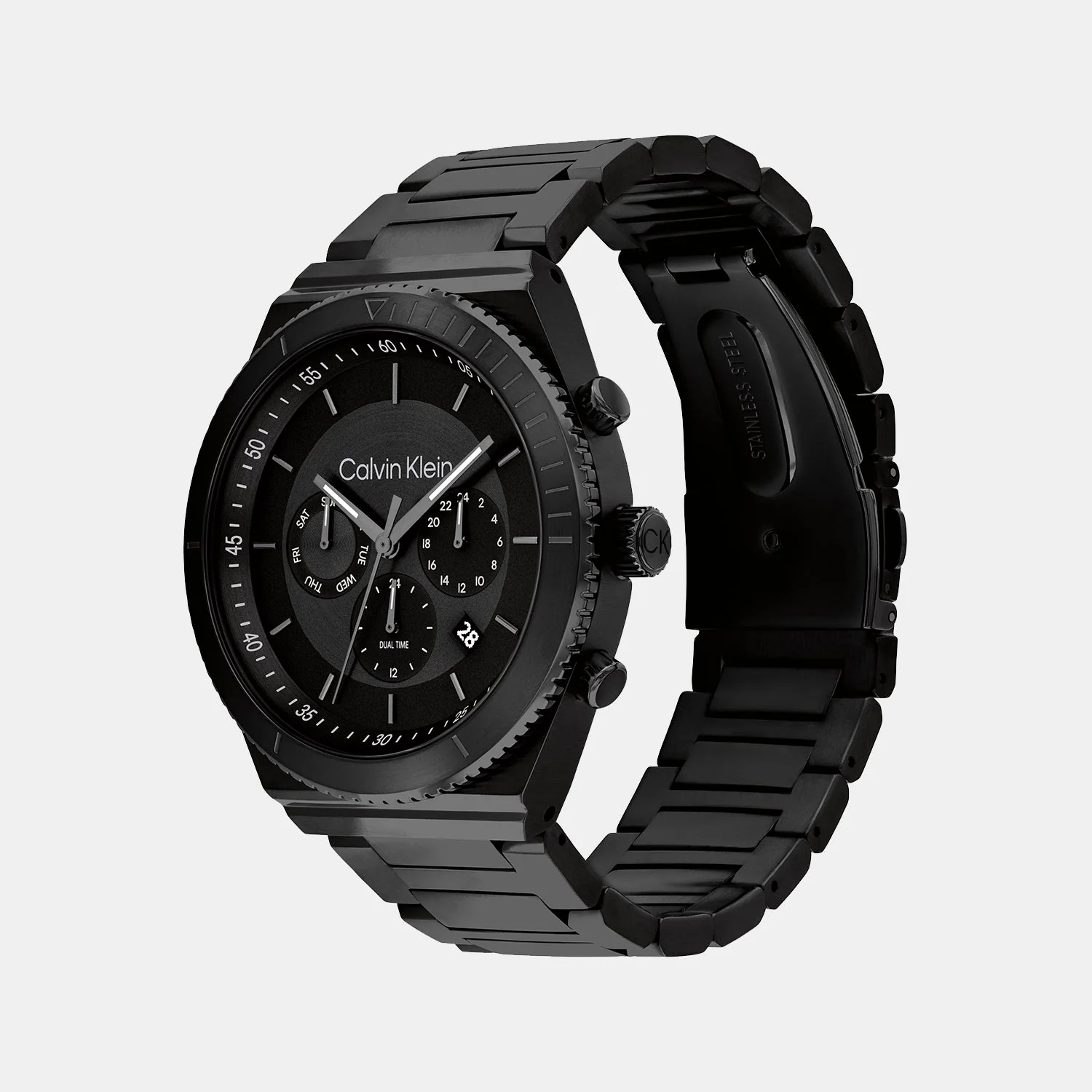 Ck Fearless Men Quartz Black Dial Chronograph Stainless Steel Watch 25200303 - Image 2