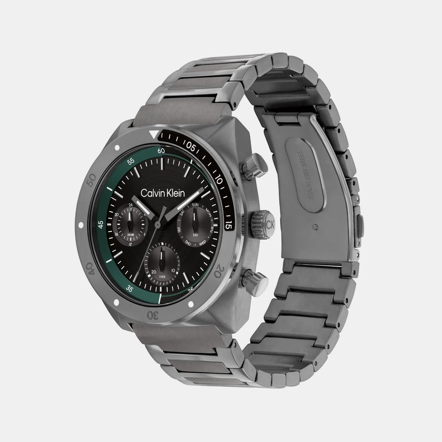 Ck Flex Men Quartz Black Dial Multi-Function Stainless Steel Watch 25200466 - Image 2