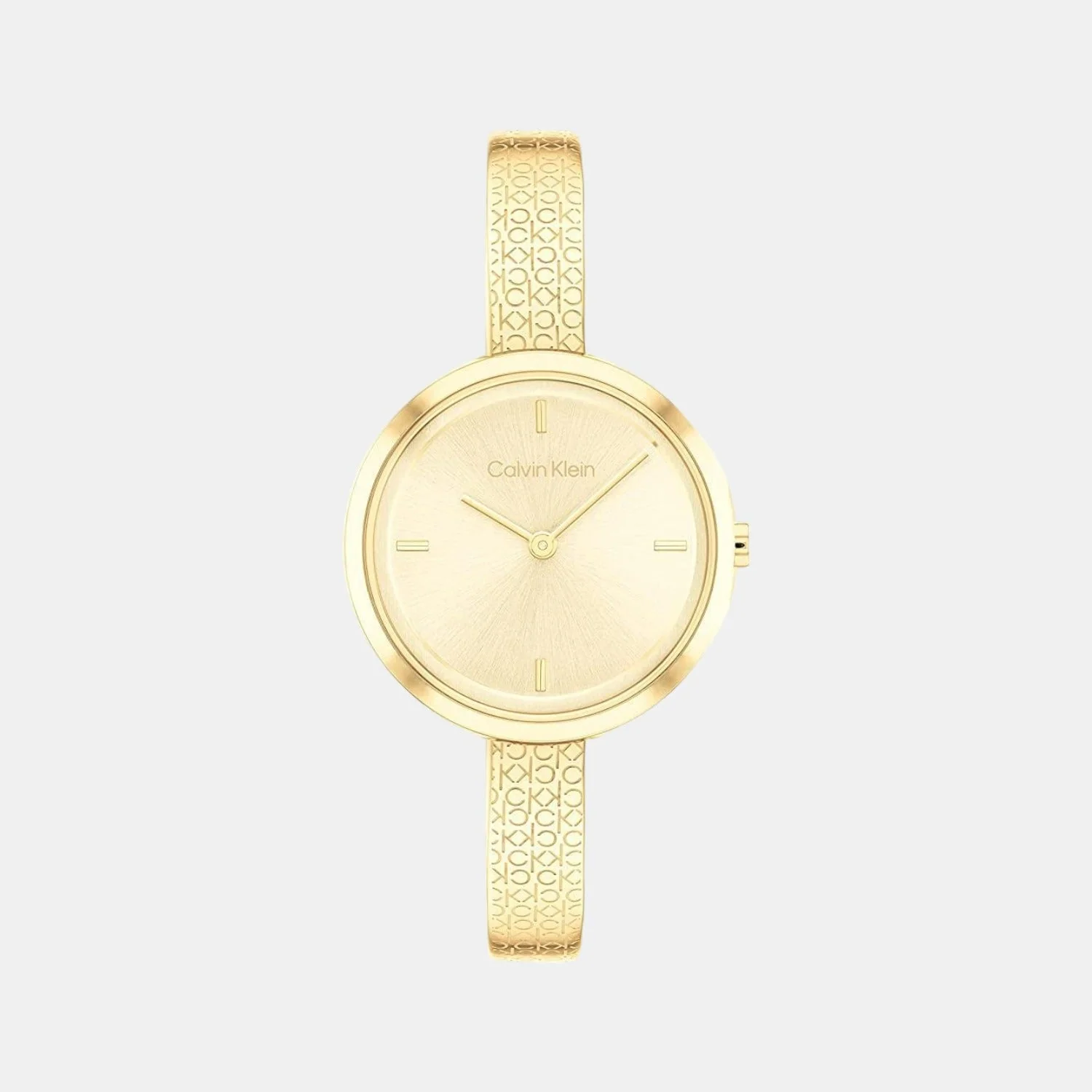 Ck Iconic Women Quartz Gold Dial Analog Stainless Steel Watch 25200182