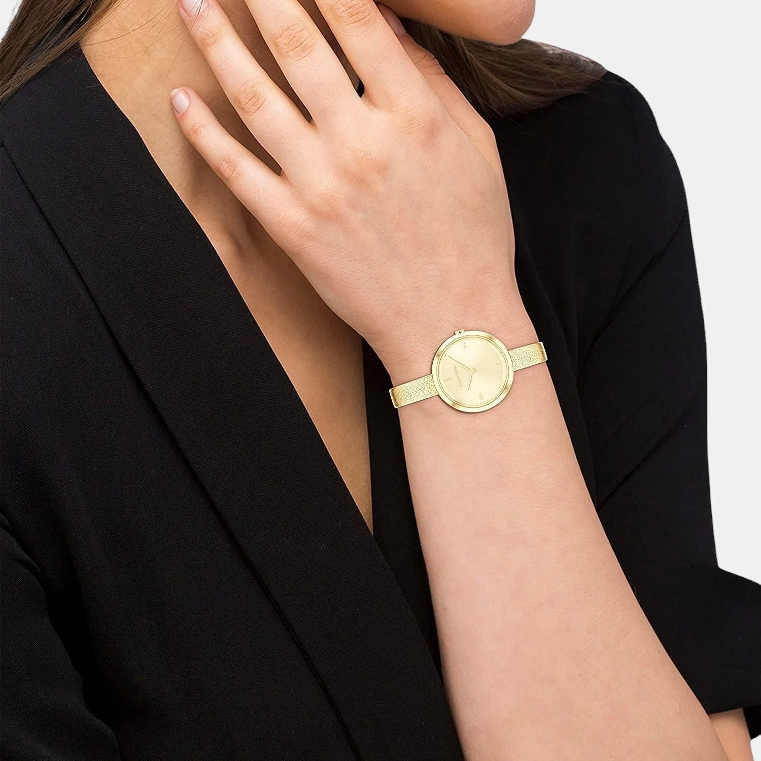 Ck Iconic Women Quartz Gold Dial Analog Stainless Steel Watch 25200182 - Image 4