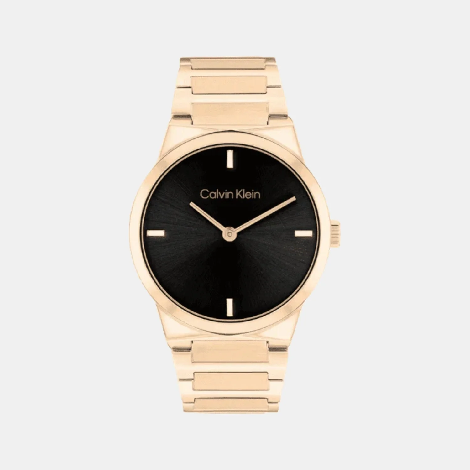 Ck Linear Elegance Women Quartz Black Dial Analog Stainless Steel Watch 25100086