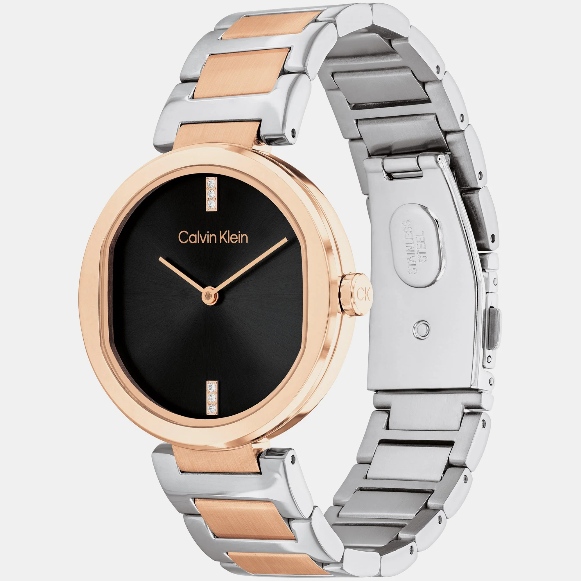 Ck Sensation Women Quartz Black Dial Analog Stainless Steel Watch 25200432 - Image 2