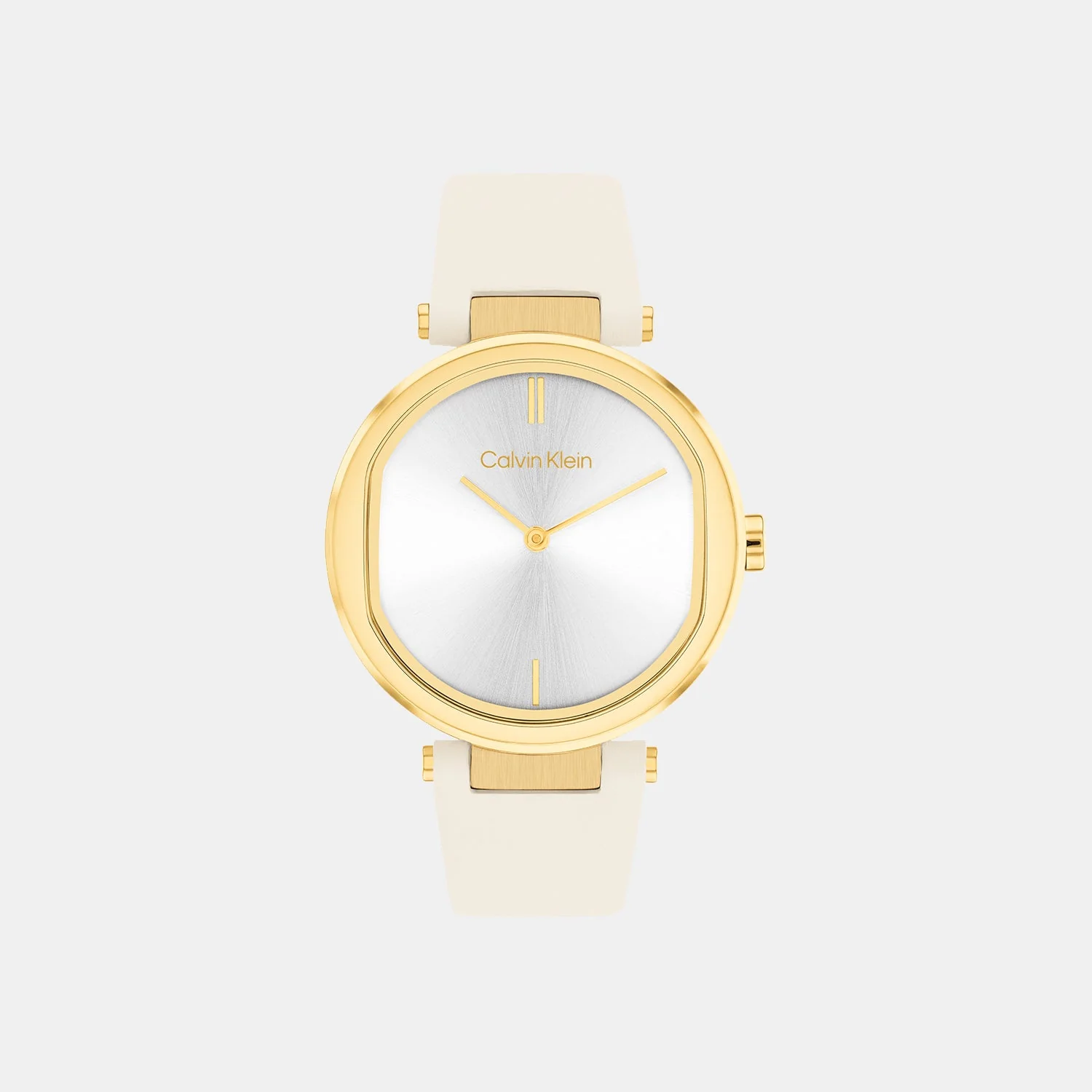 Ck Sensation Women Quartz Silver Dial Analog Leather Watch 25200254