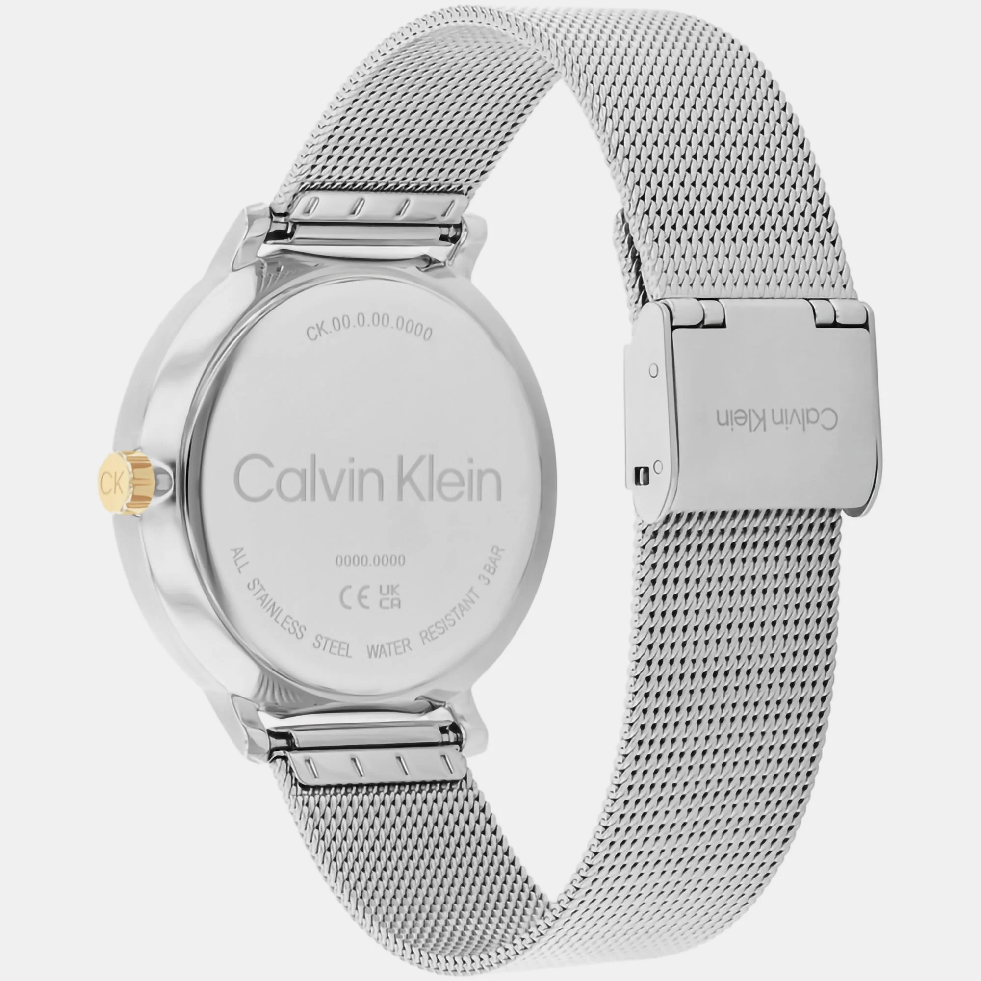 Ck Stun Unisex Quartz Silver Dial Analog Mesh Watch 25200405 - Image 3