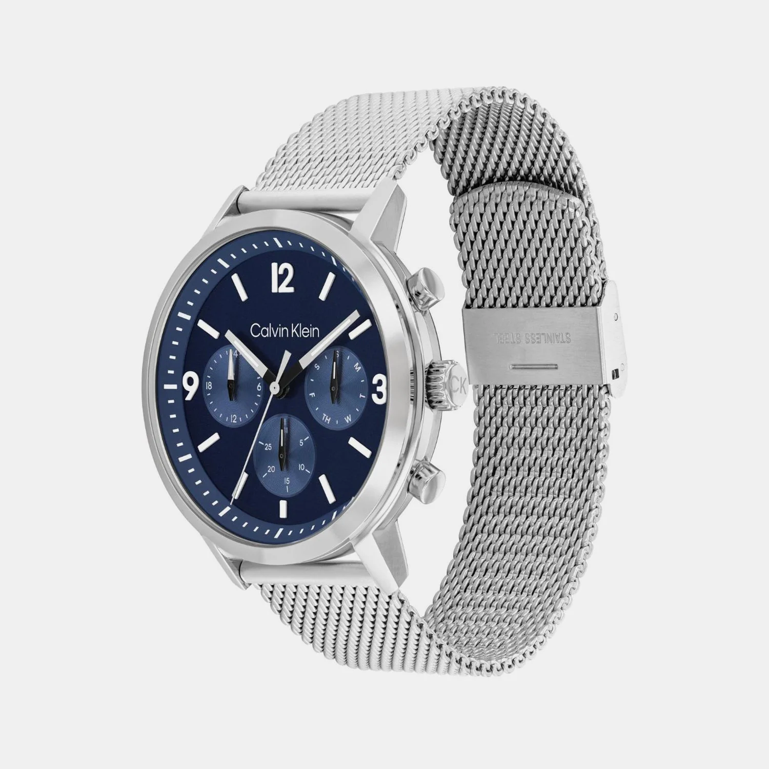 Gauge Men Quartz Blue Dial Multi-Function Mesh Watch 25200438 - Image 2