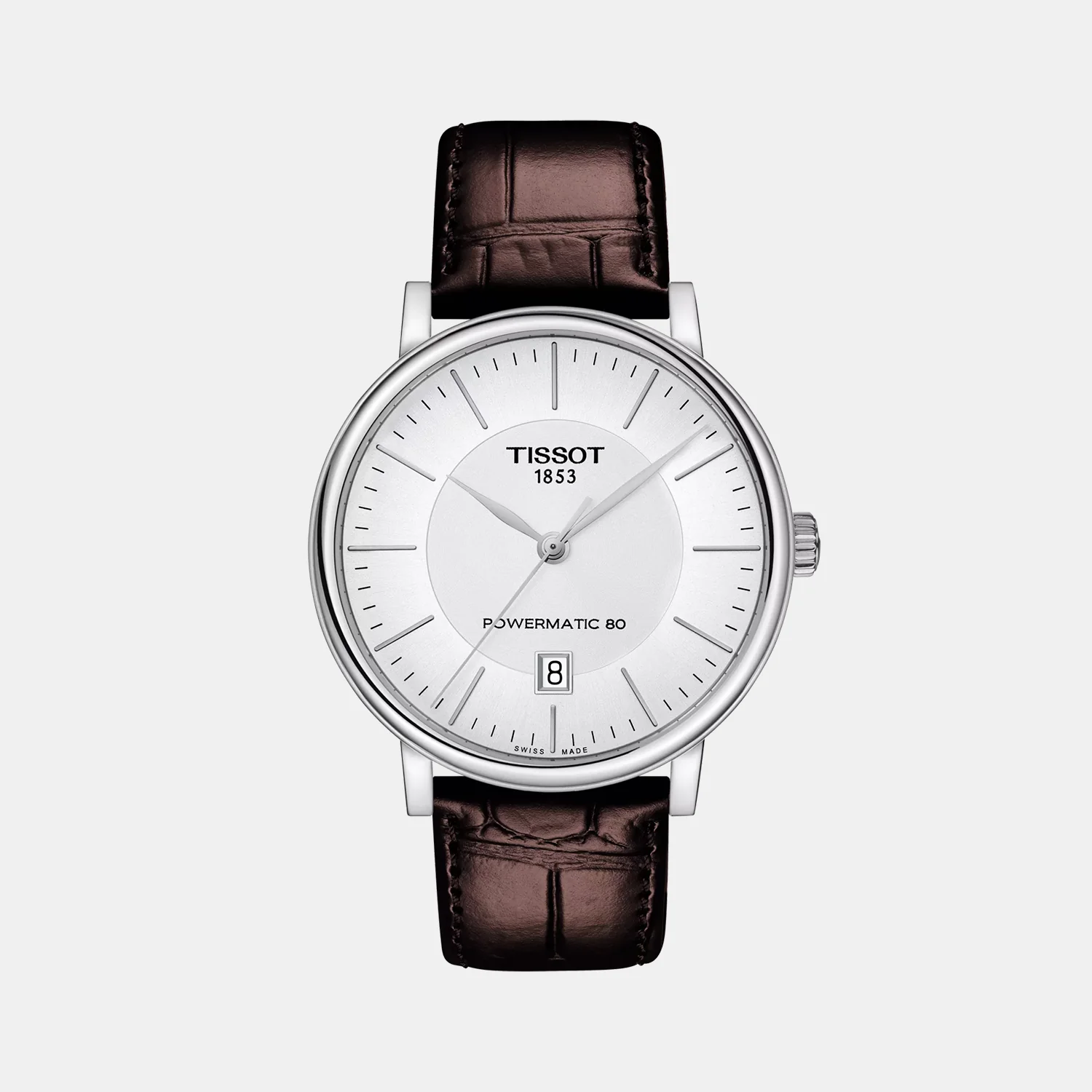 Carson Men Analog Silver Dial Automatic Leather Watch T1224071603100