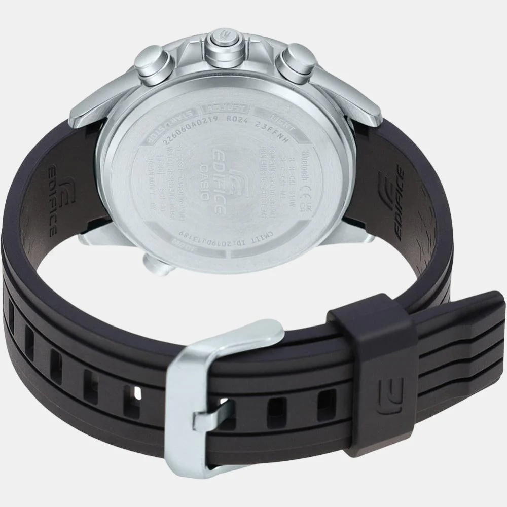 Edifice Men Quartz Black Dial Analog-Digital Resin Watch EX548 - Image 4