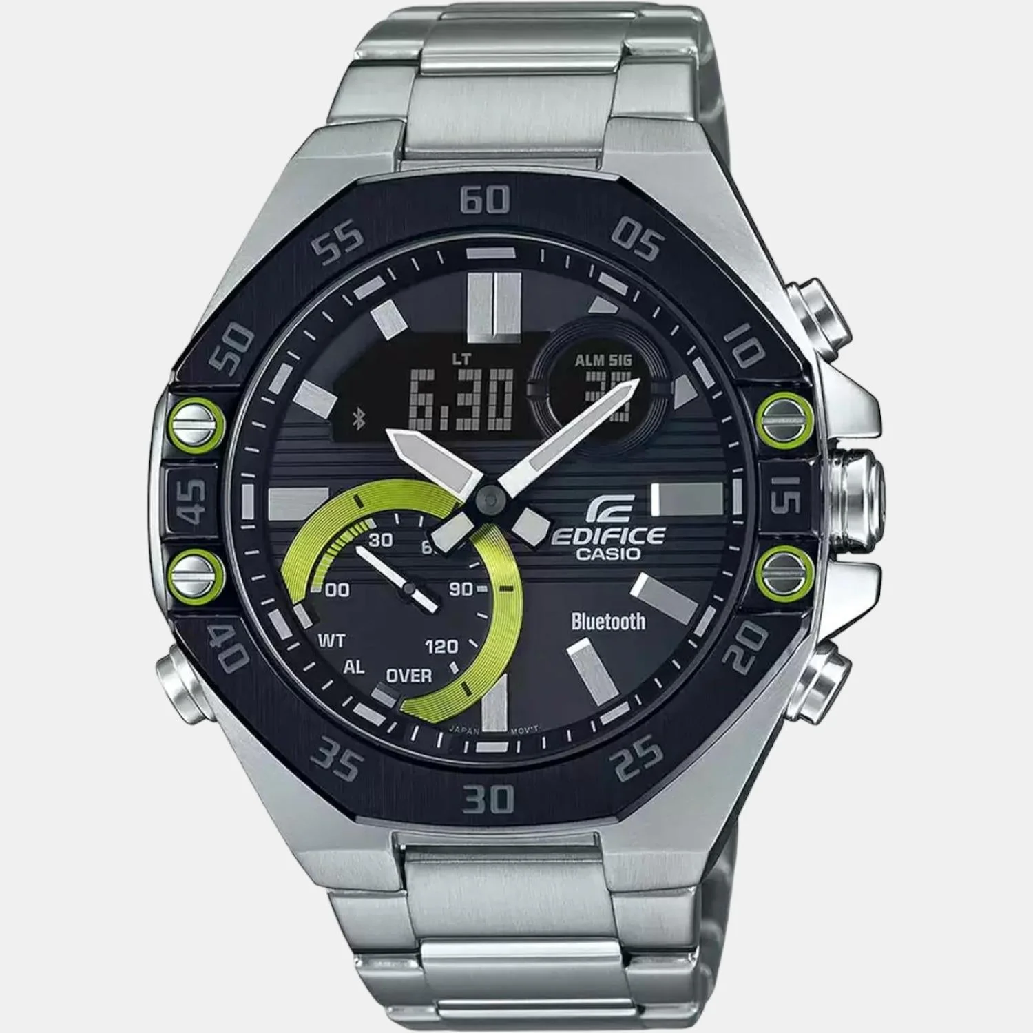 Edifice Men Quartz Black Dial Analog-Digital Stainless Steel Watch ED493 - Image 2