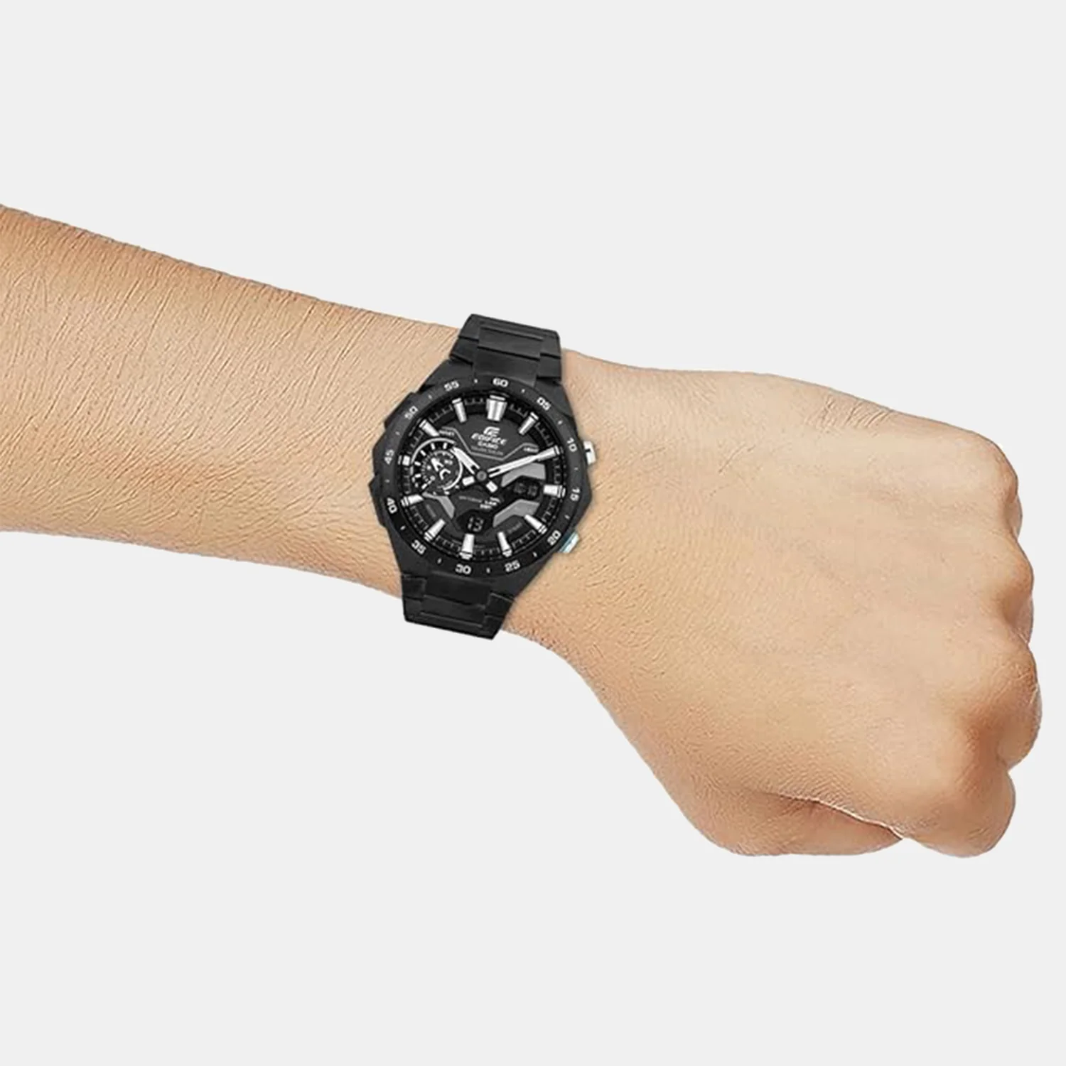 Edifice Men Quartz Black Dial Analog-Digital Stainless Steel Watch ED589 - Image 6