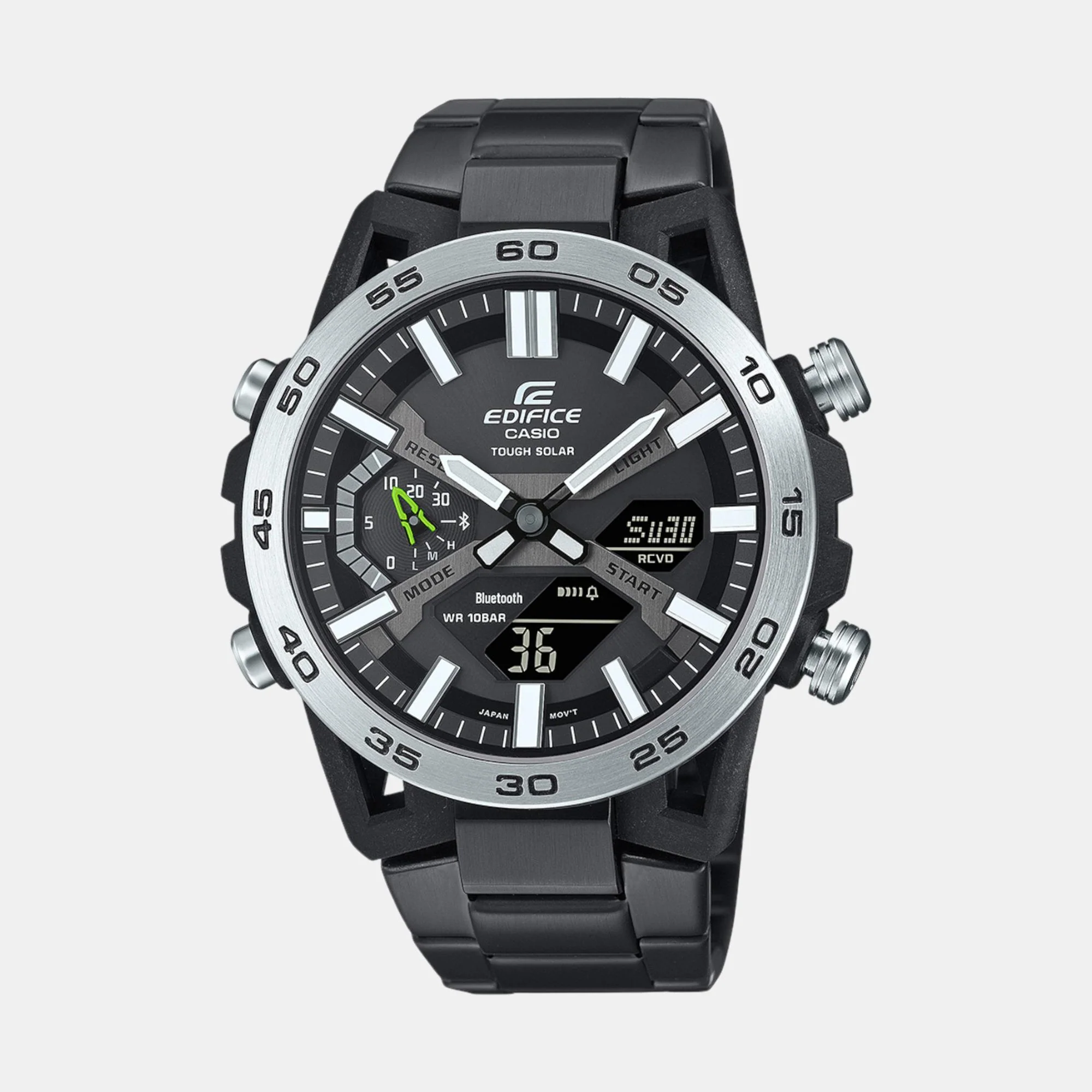 Edifice Men Quartz Black Dial Analog-Digital Stainless Steel Watch ED609