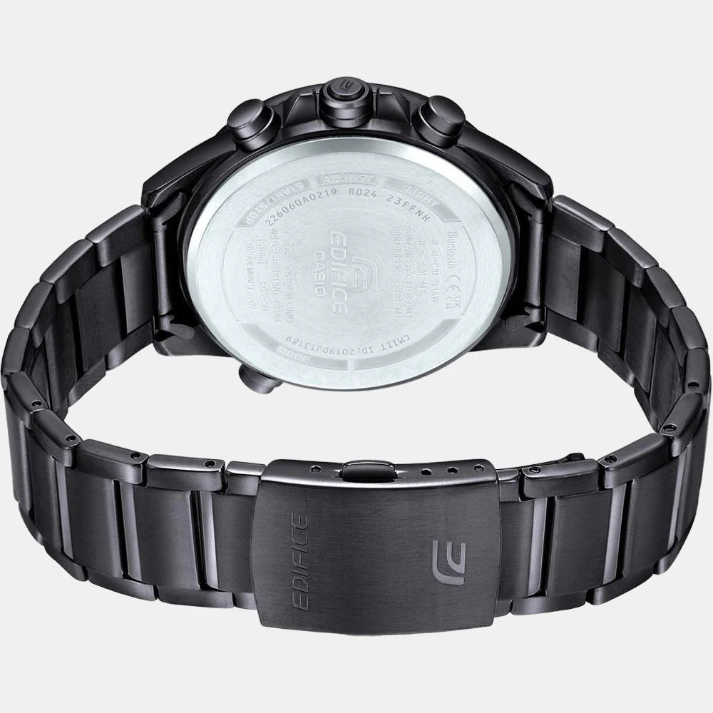 Edifice Men Quartz Black Dial Analog-Digital Stainless Steel Watch EX547 - Image 4