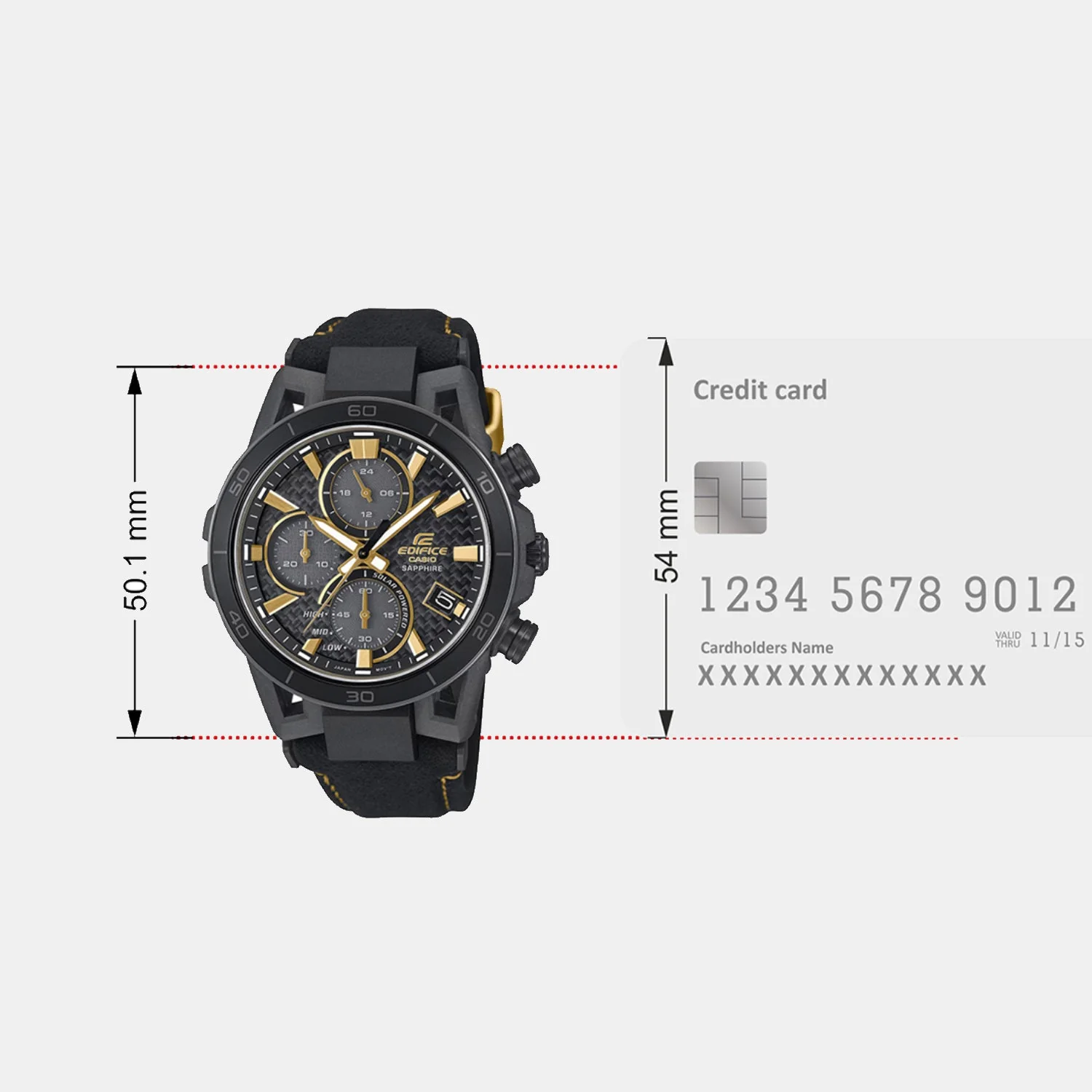 Edifice Men Quartz Black Dial Chronograph Alcantara Watch ED641 - Image 8