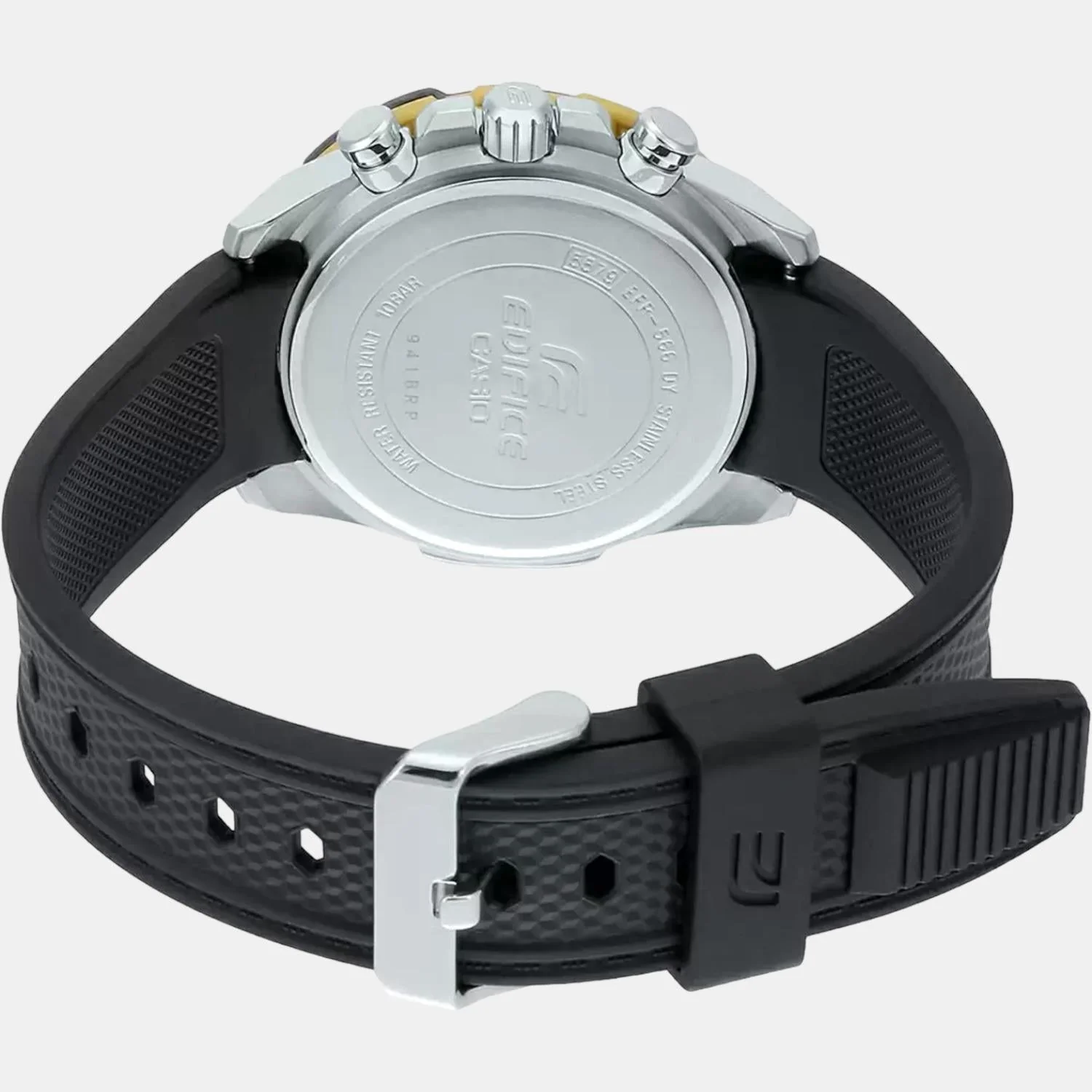 Edifice Men Quartz Black Dial Chronograph Leather Watch ED480 - Image 5