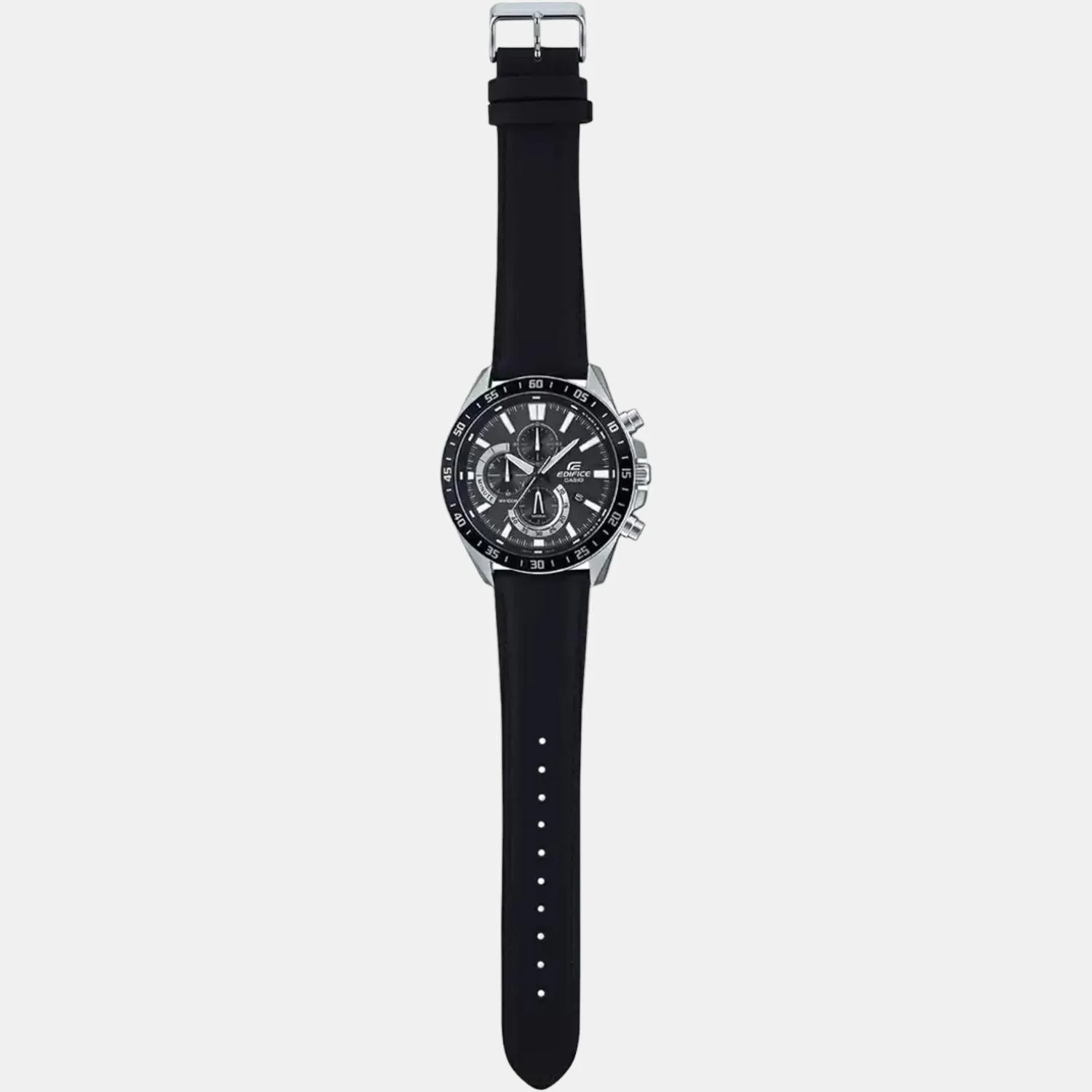 Edifice Men Quartz Black Dial Chronograph Leather Watch ED534 - Image 5