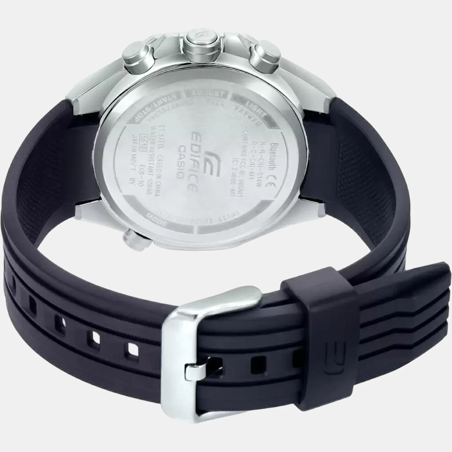 Edifice Men Quartz Black Dial Chronograph Resin Watch ED495 - Image 2