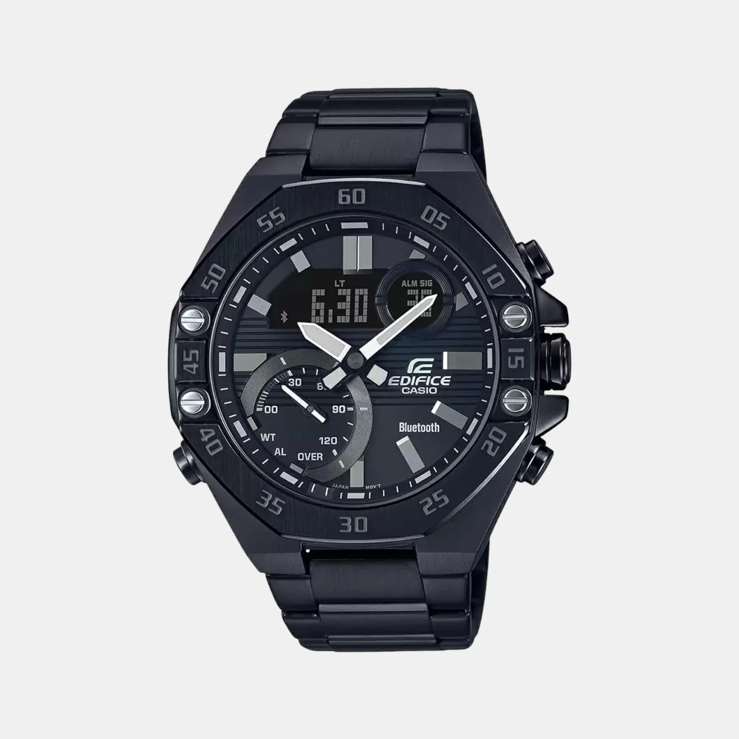 Edifice Men Quartz Black Dial Chronograph Stainless Steel Watch ED494