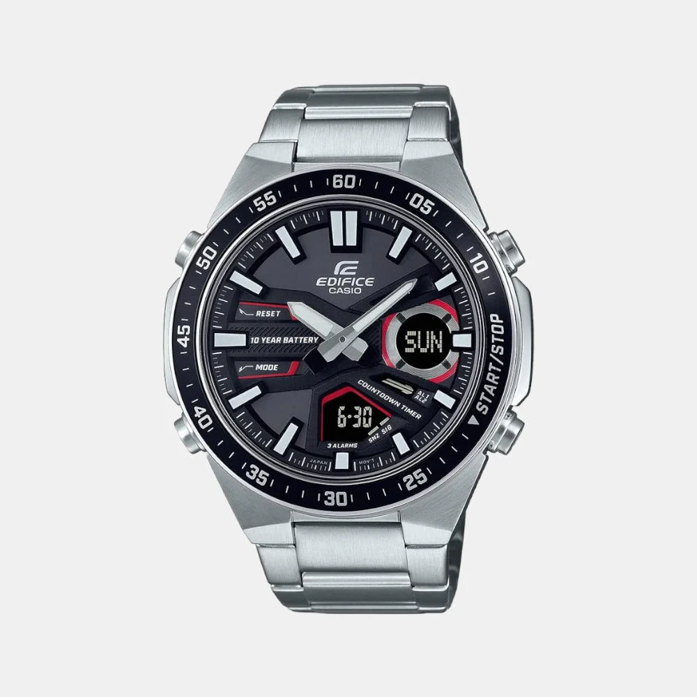 Edifice Men Quartz Black Dial Chronograph Stainless Steel Watch ED551