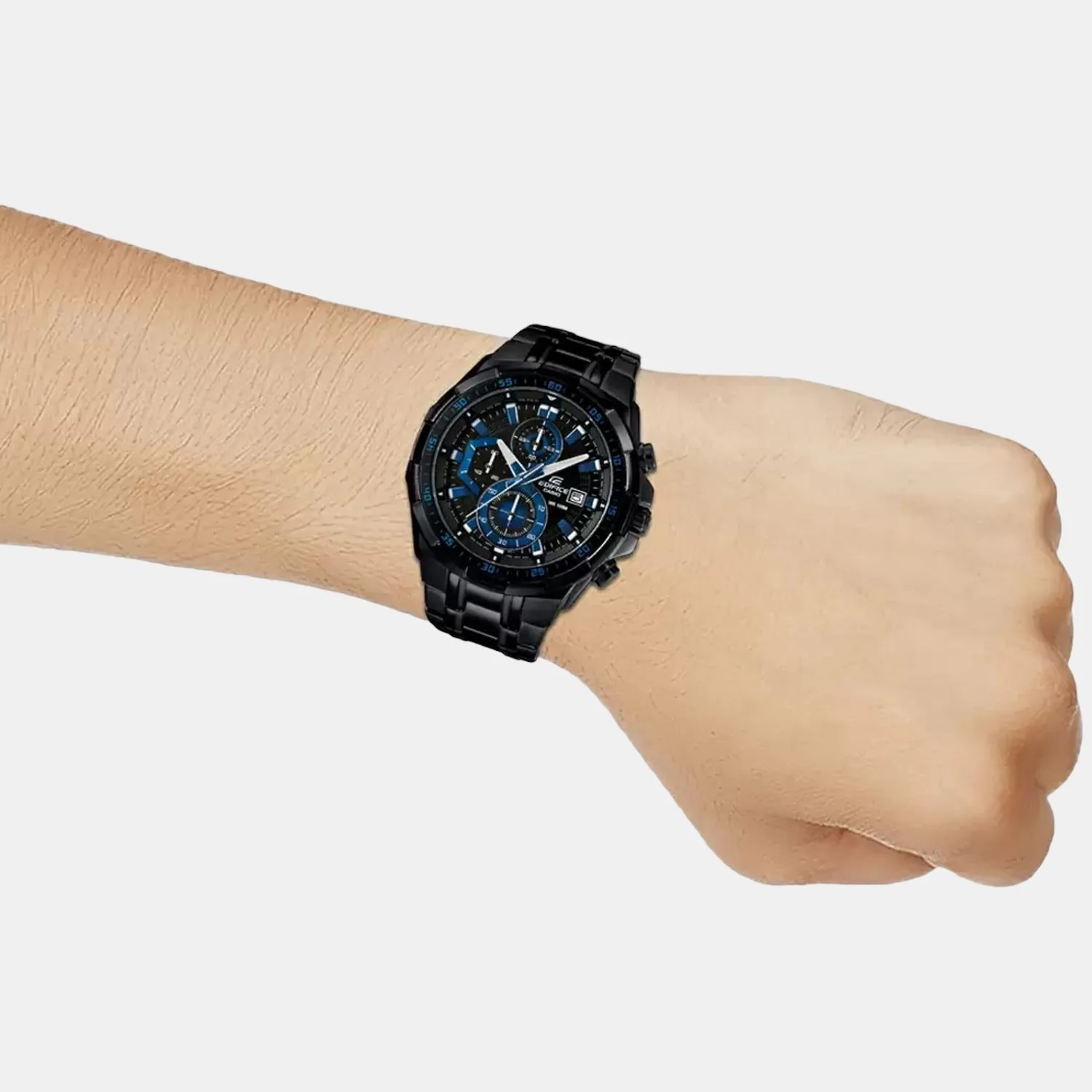 Edifice Men Quartz Black Dial Chronograph Stainless Steel Watch EX204 - Image 6