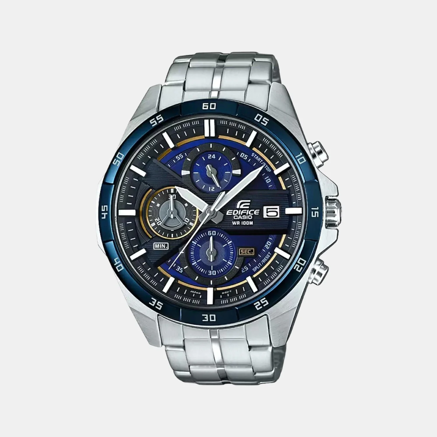 Edifice Men Quartz Black Dial Chronograph Stainless Steel Watch EX362