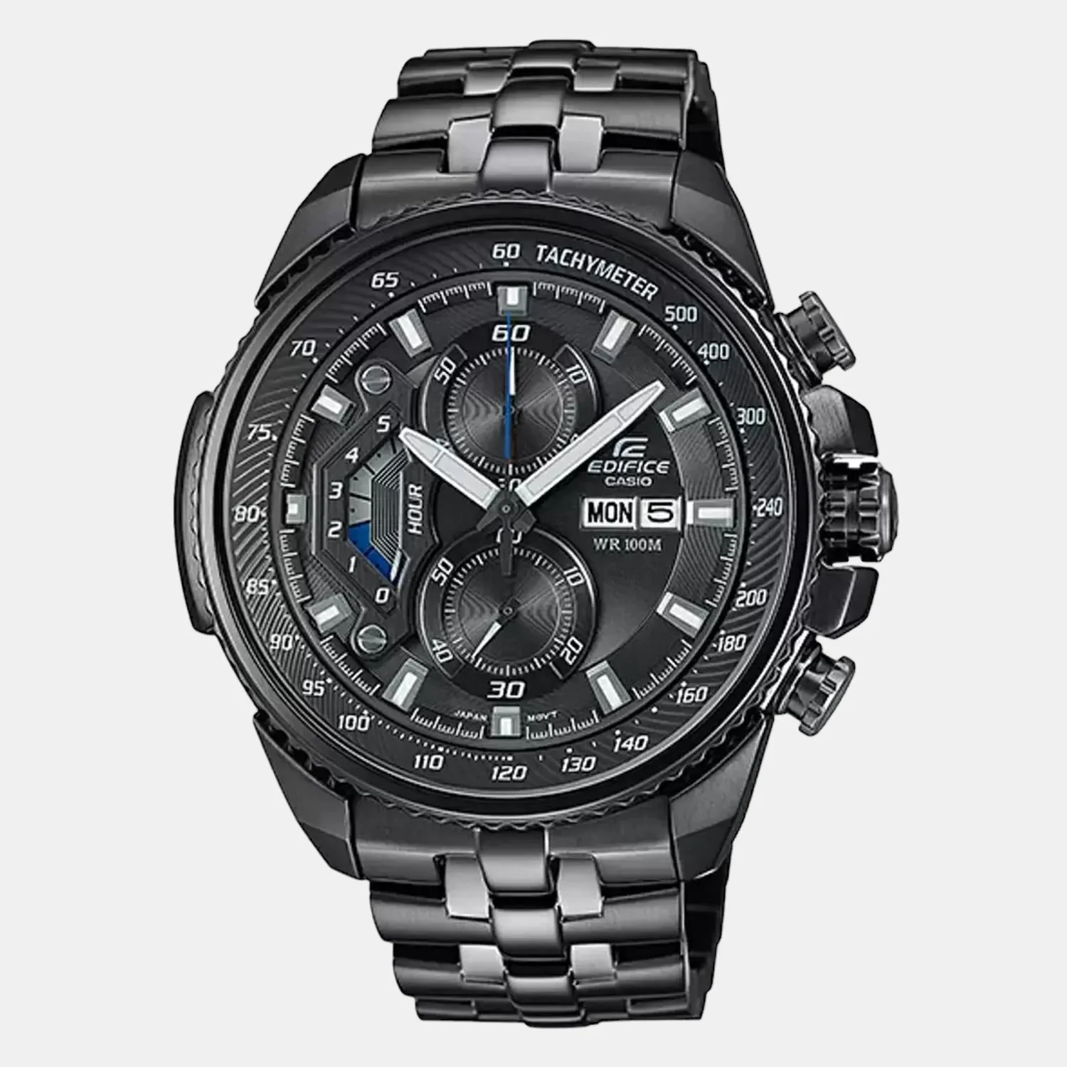 Edifice Men Quartz Black Dial Chronograph Stainless Steel Watch EX387 - Image 2