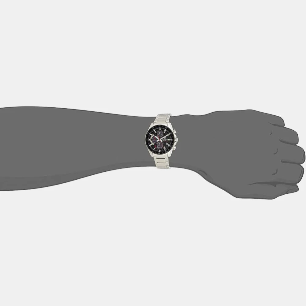 Edifice Men Quartz Black Dial Chronograph Stainless Steel Watch EX434 - Image 4