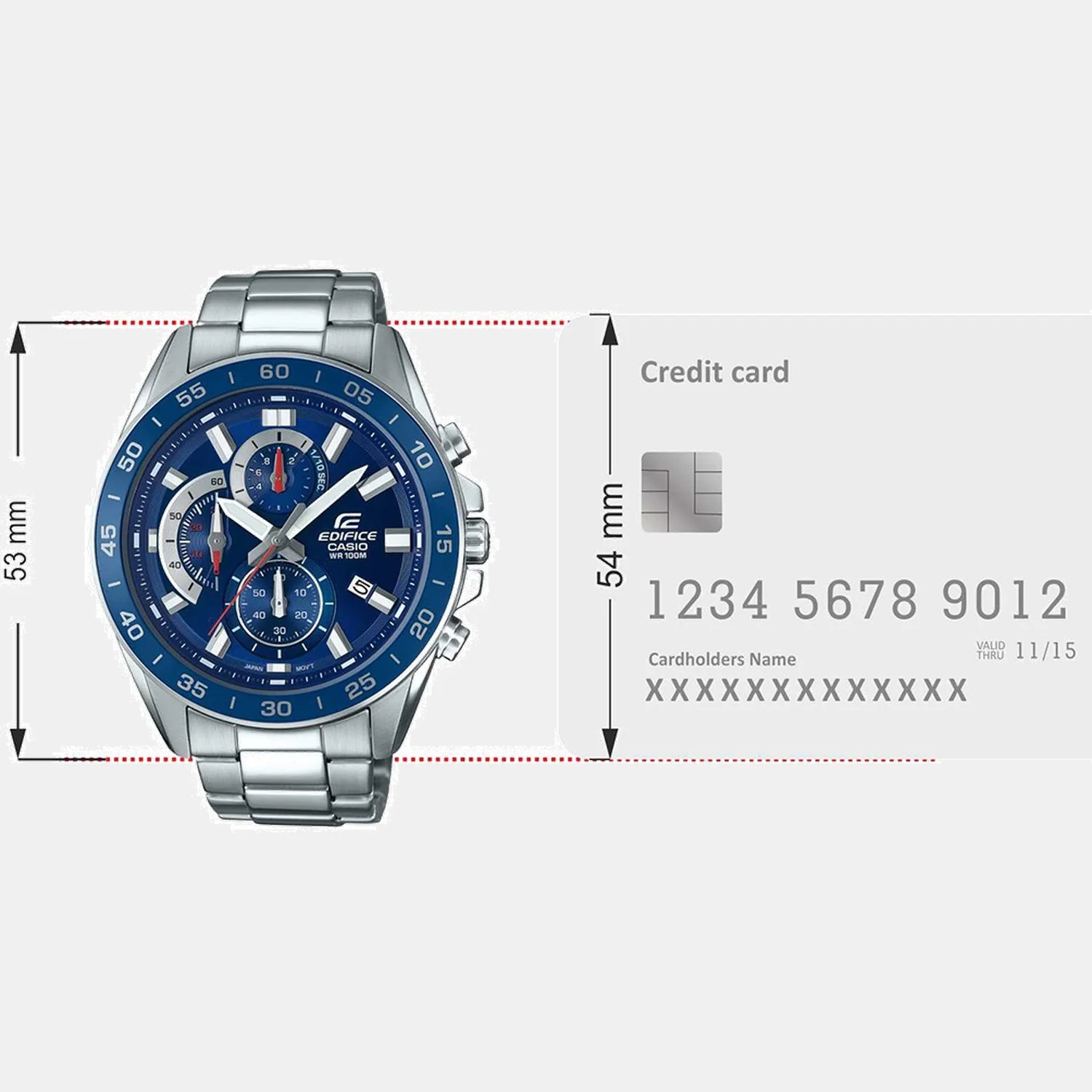 Edifice Men Quartz Blue Dial Analog Stainless Steel Watch ED555 - Image 5
