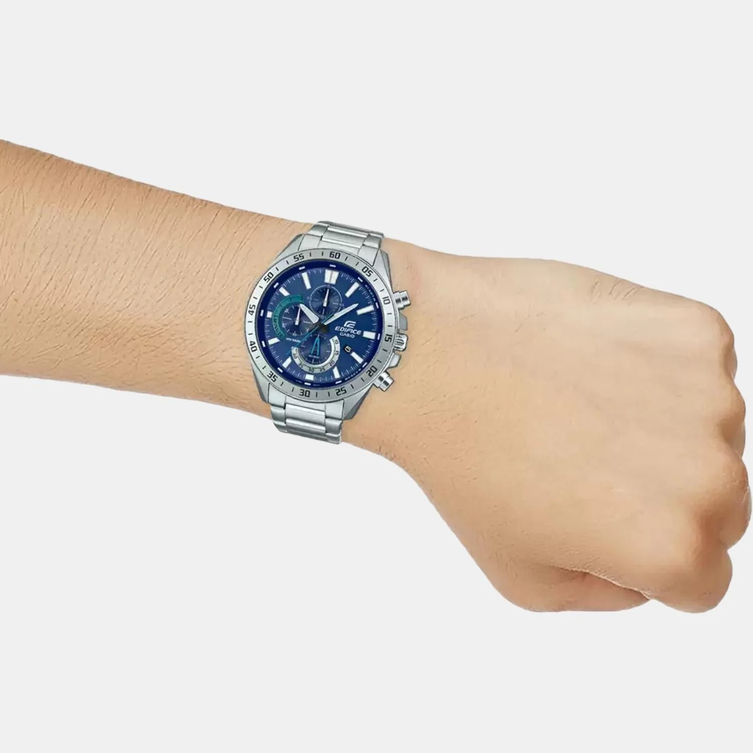 Edifice Men Quartz Blue Dial Chronograph Stainless Steel Watch ED533 - Image 5