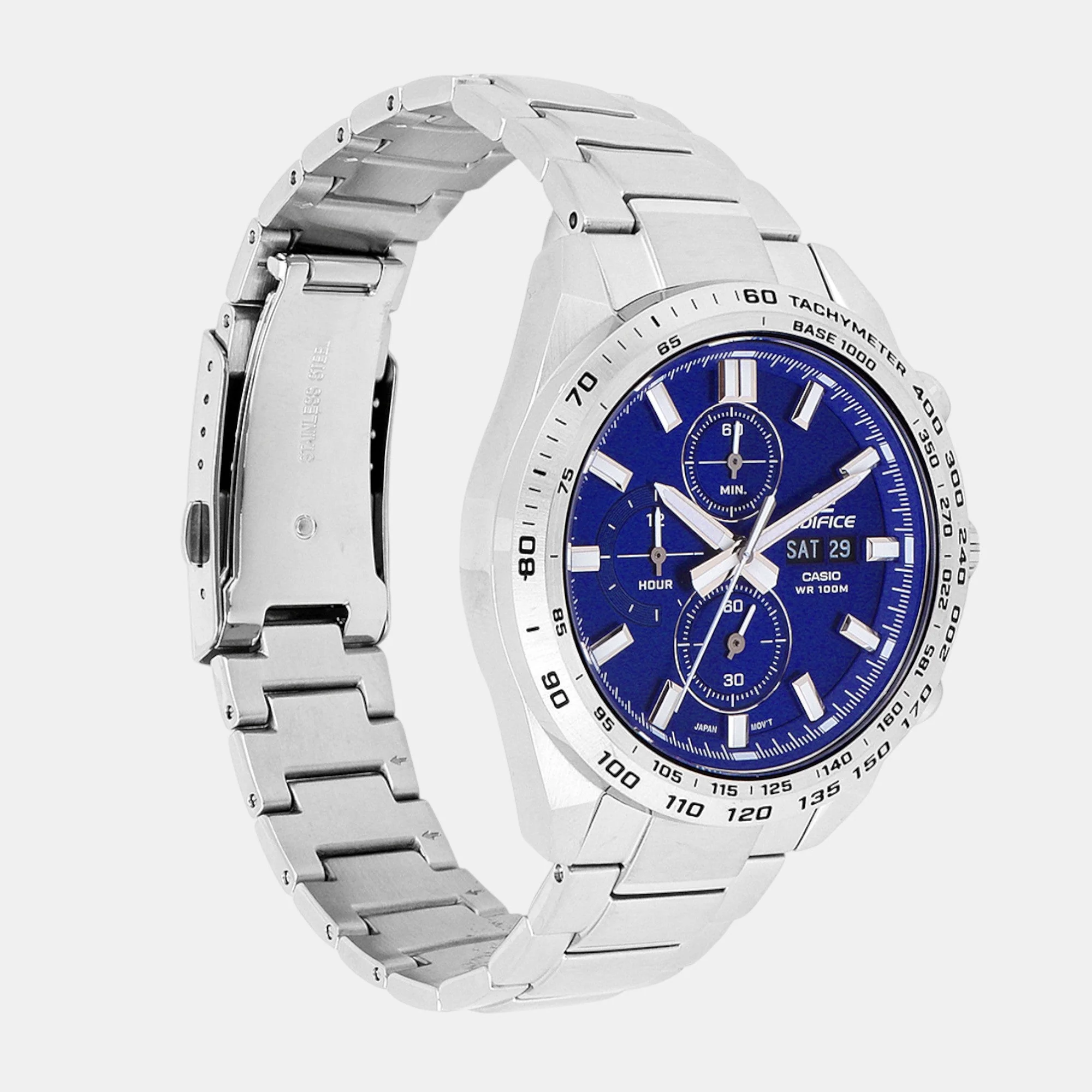 Edifice Men Quartz Blue Dial Chronograph Stainless Steel Watch ED594 - Image 2
