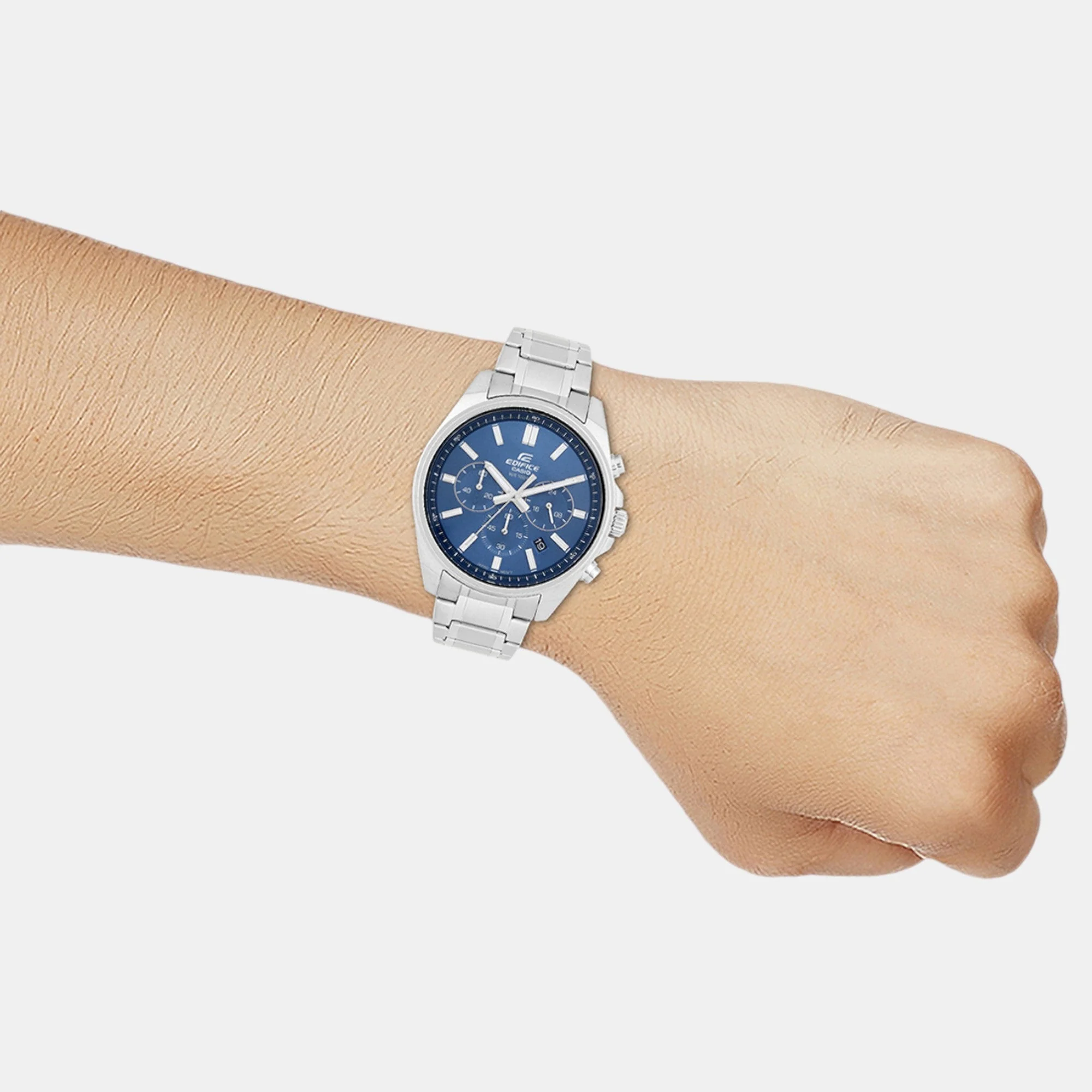 Edifice Men Quartz Blue Dial Chronograph Stainless Steel Watch ED597 - Image 7