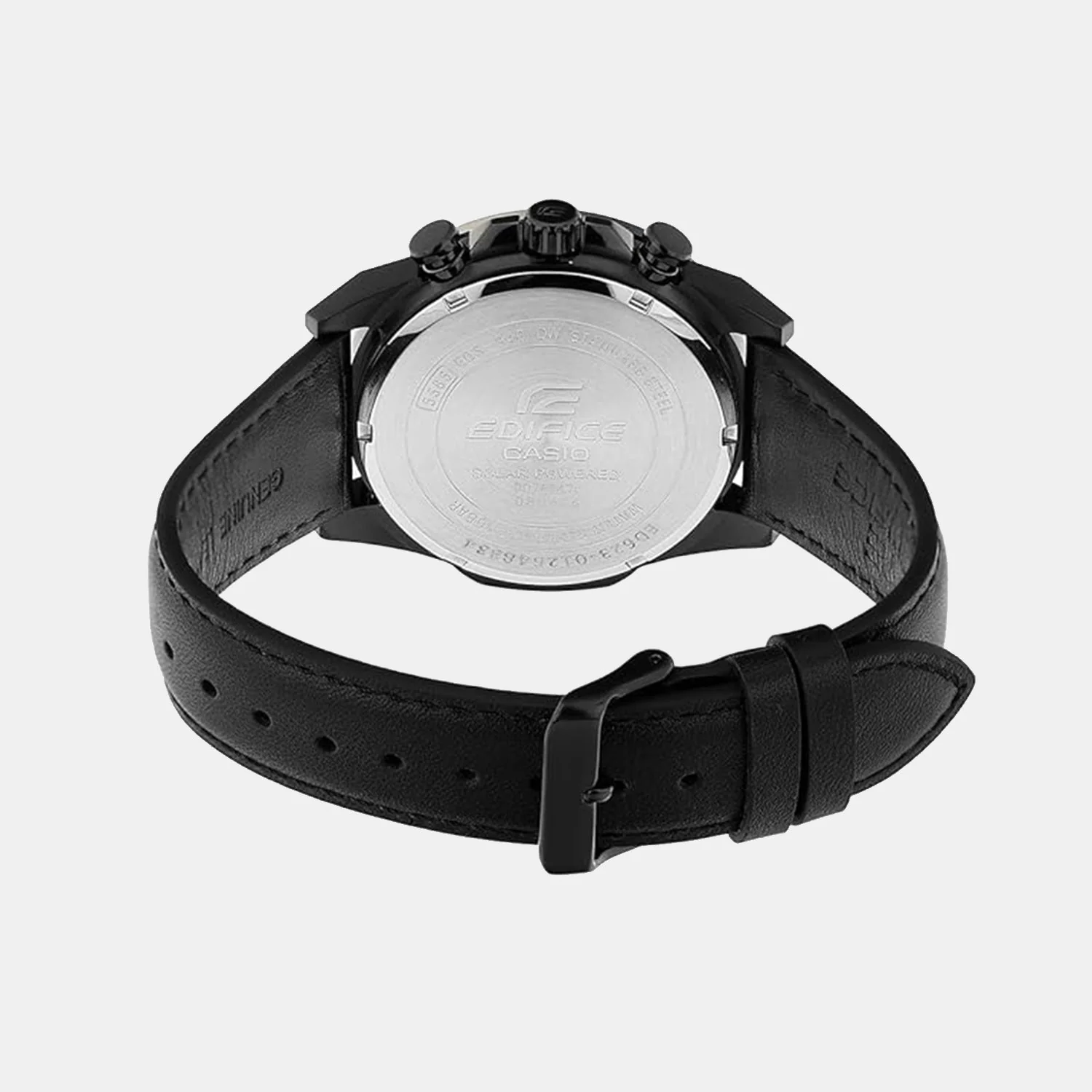 Edifice Men Quartz Blue Dial Multi-Function Leather Watch ED623 - Image 4