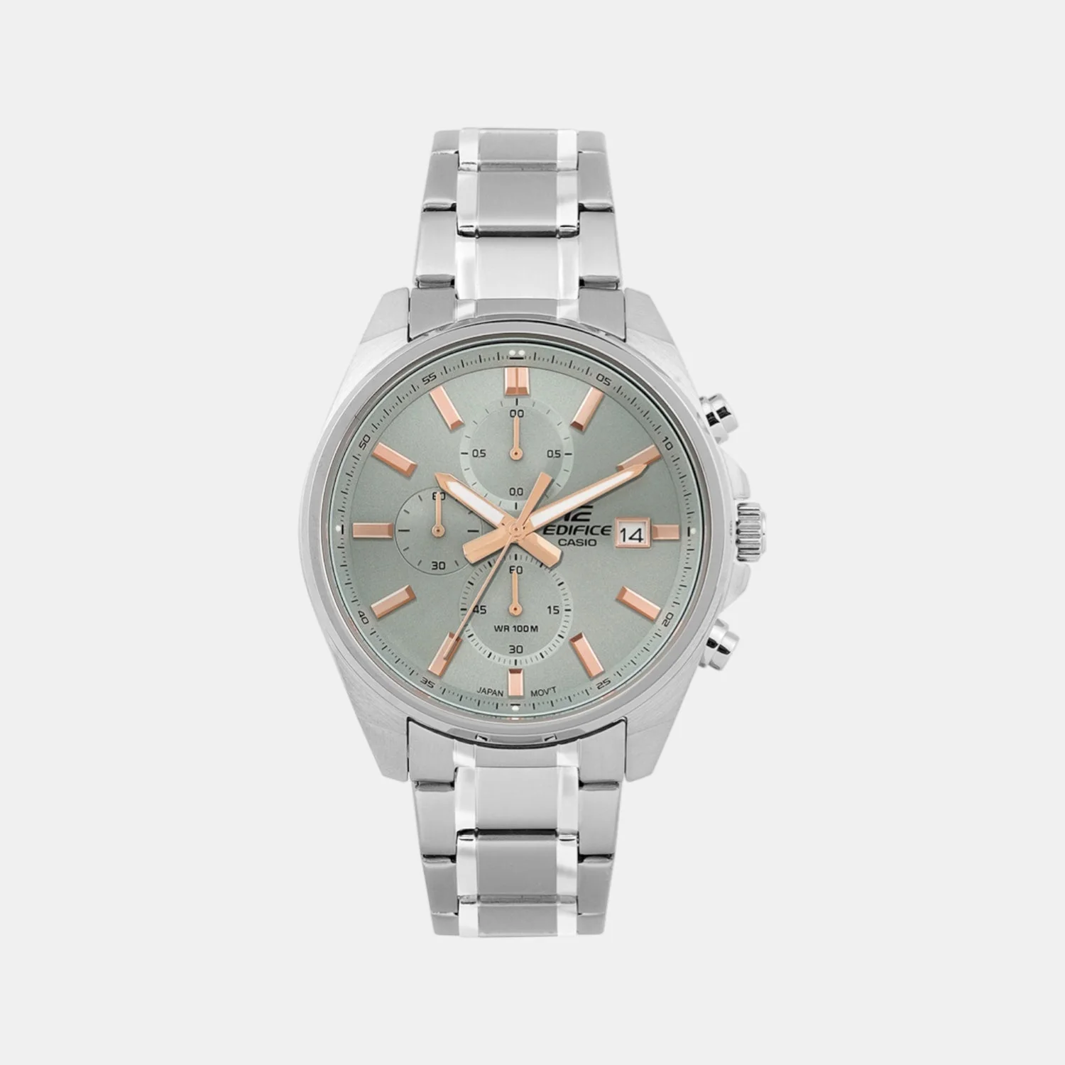 Edifice Men Quartz Green Dial Analog Stainless Steel Watch ED663