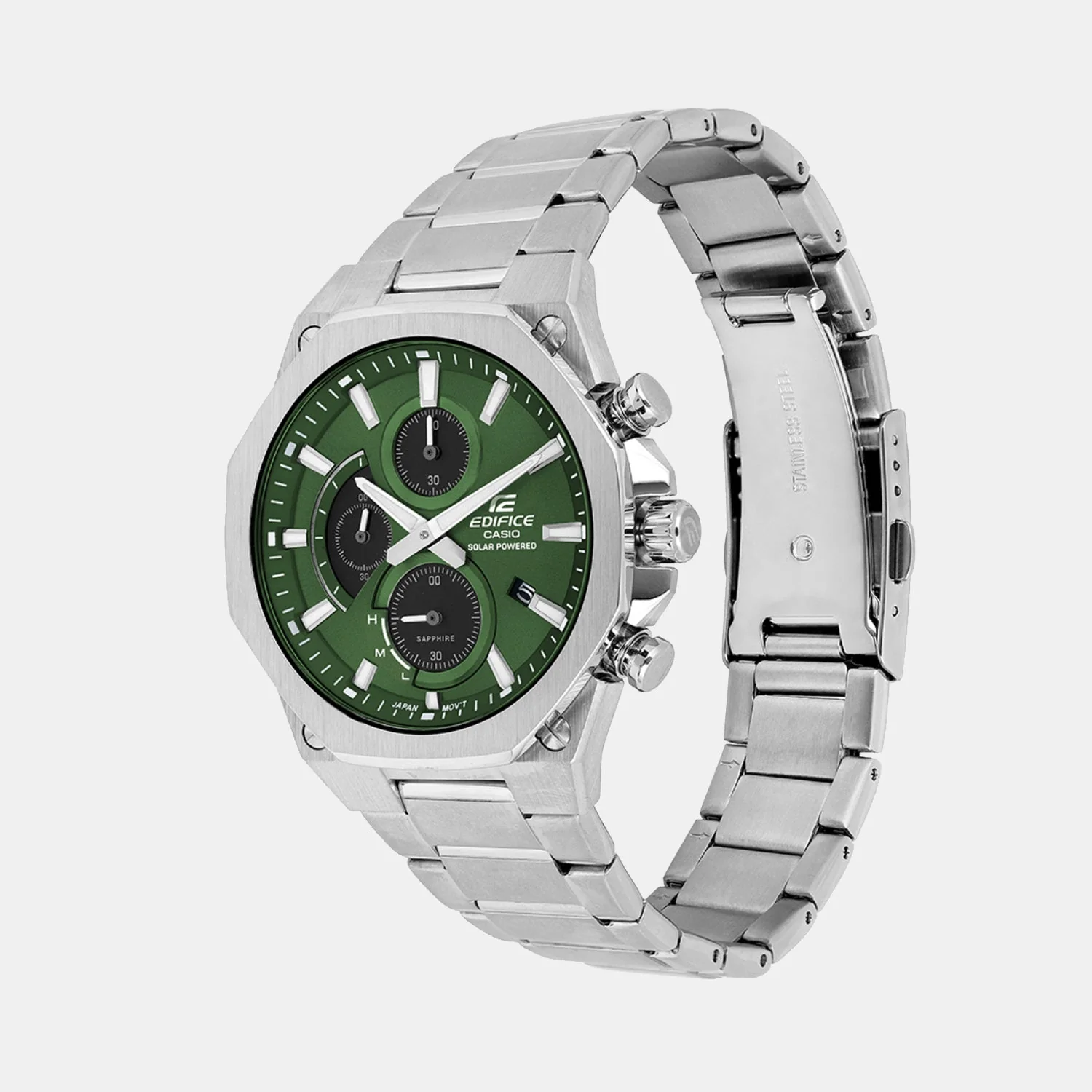 Edifice Men Quartz Green Dial Chronograph Stainless Steel Watch ED643 - Image 2