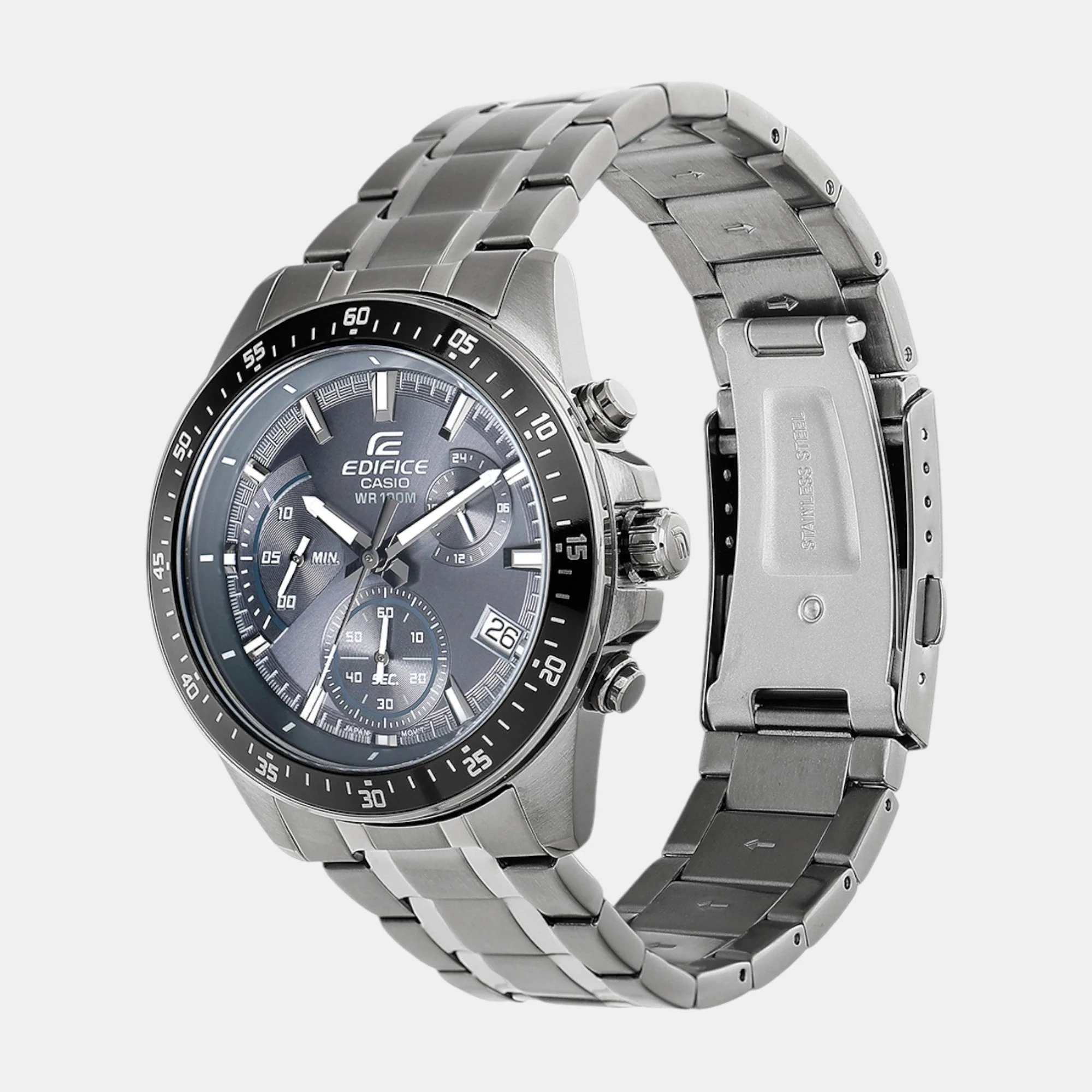 Edifice Men Quartz Grey Dial Chronograph Stainless Steel Watch ED622 - Image 2