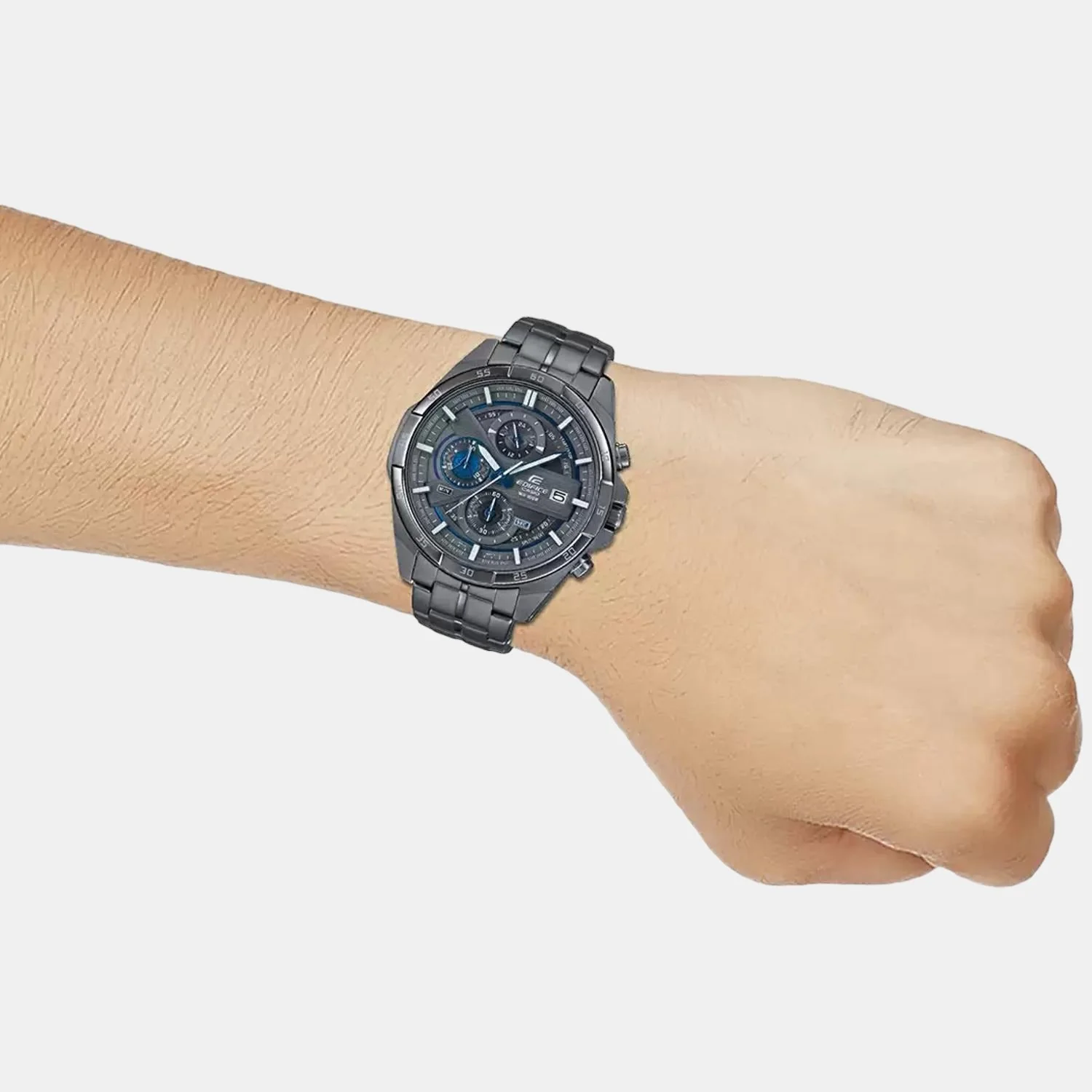 Edifice Men Quartz Grey Dial Chronograph Stainless Steel Watch EX494 - Image 6