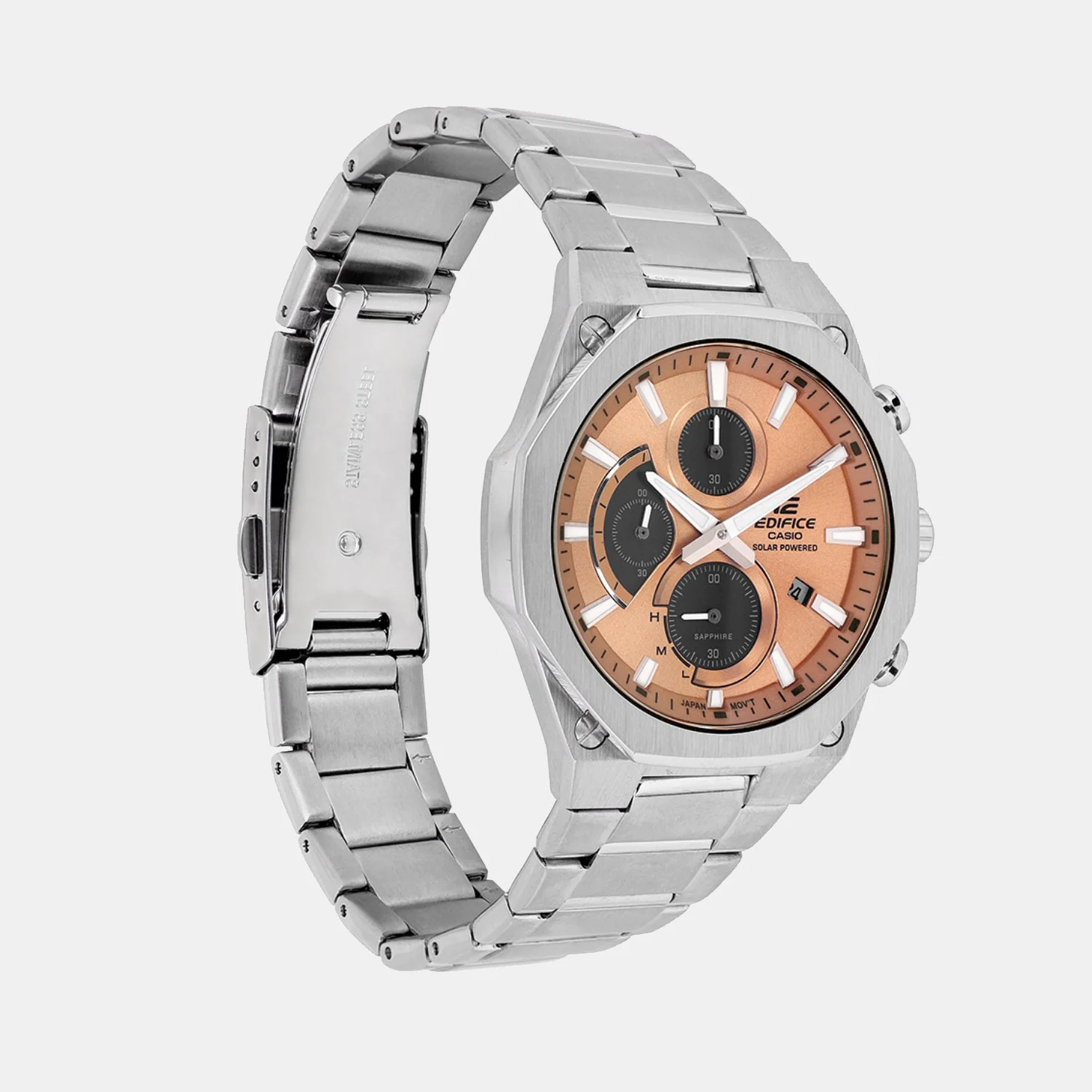 Edifice Men Quartz Orange Dial Chronograph Stainless Steel Watch ED644 - Image 3