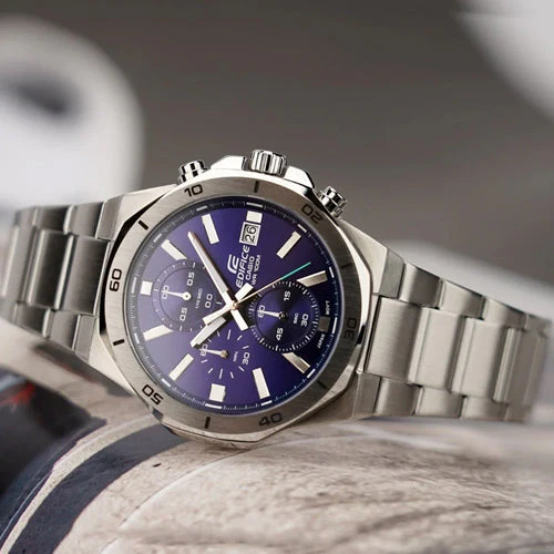 Casio Edifice Standard Chronograph Blue Dial Men 44.3mm ED584 EFV-640D-2AV - Image 3