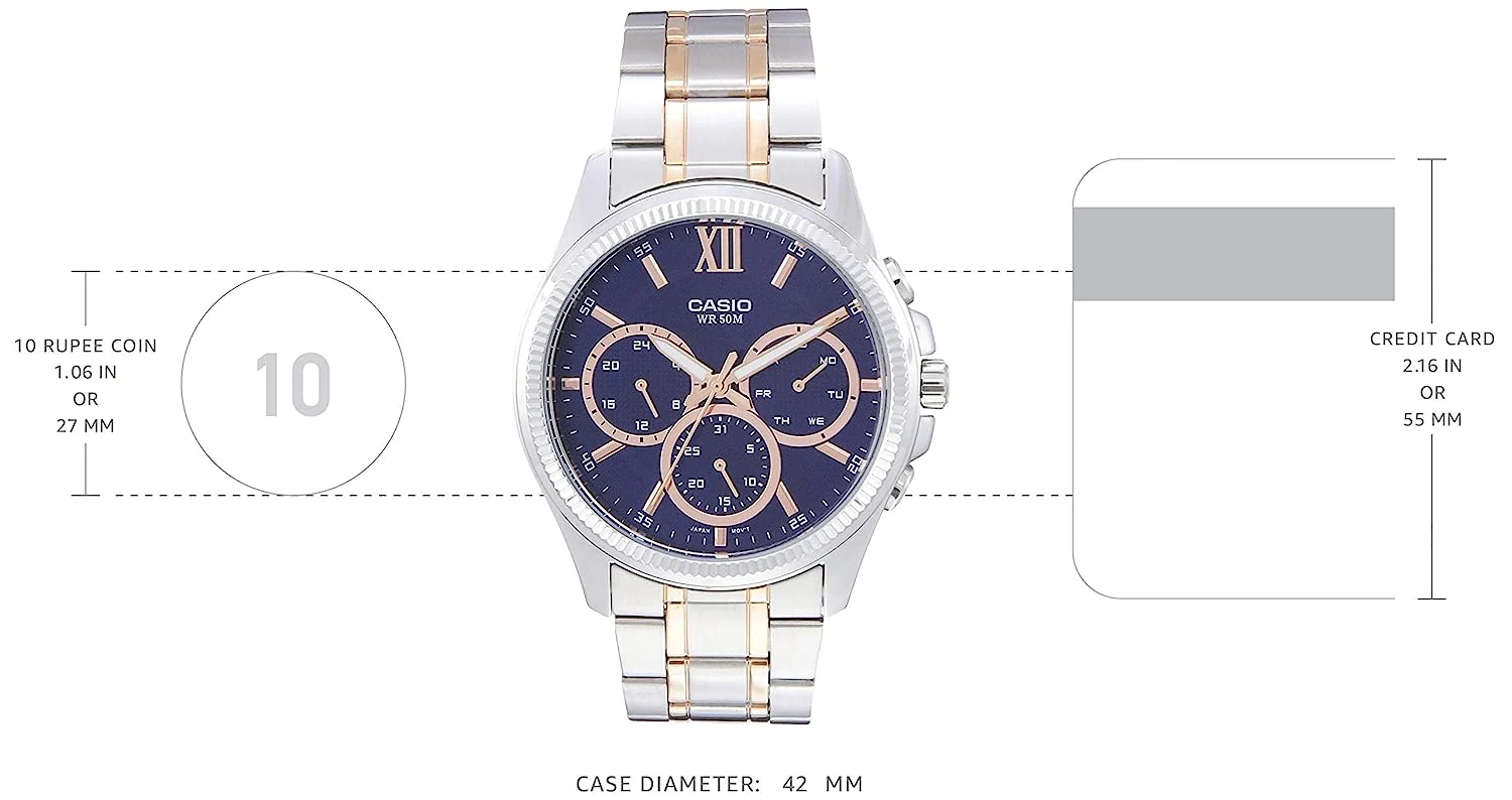 Casio Enticer Blue Dial Men 42mm - Image 3