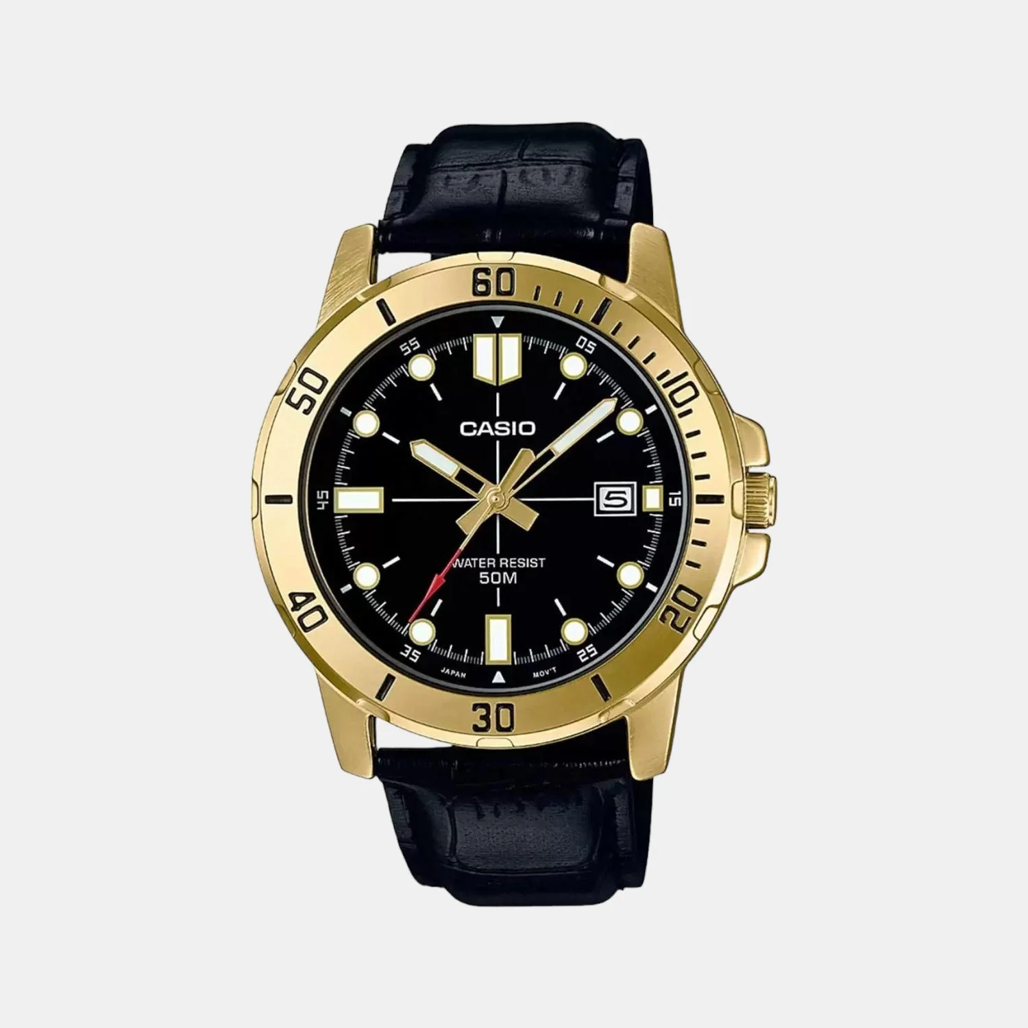 Enticer Men Quartz Black Dial Analog Leather Watch A1369