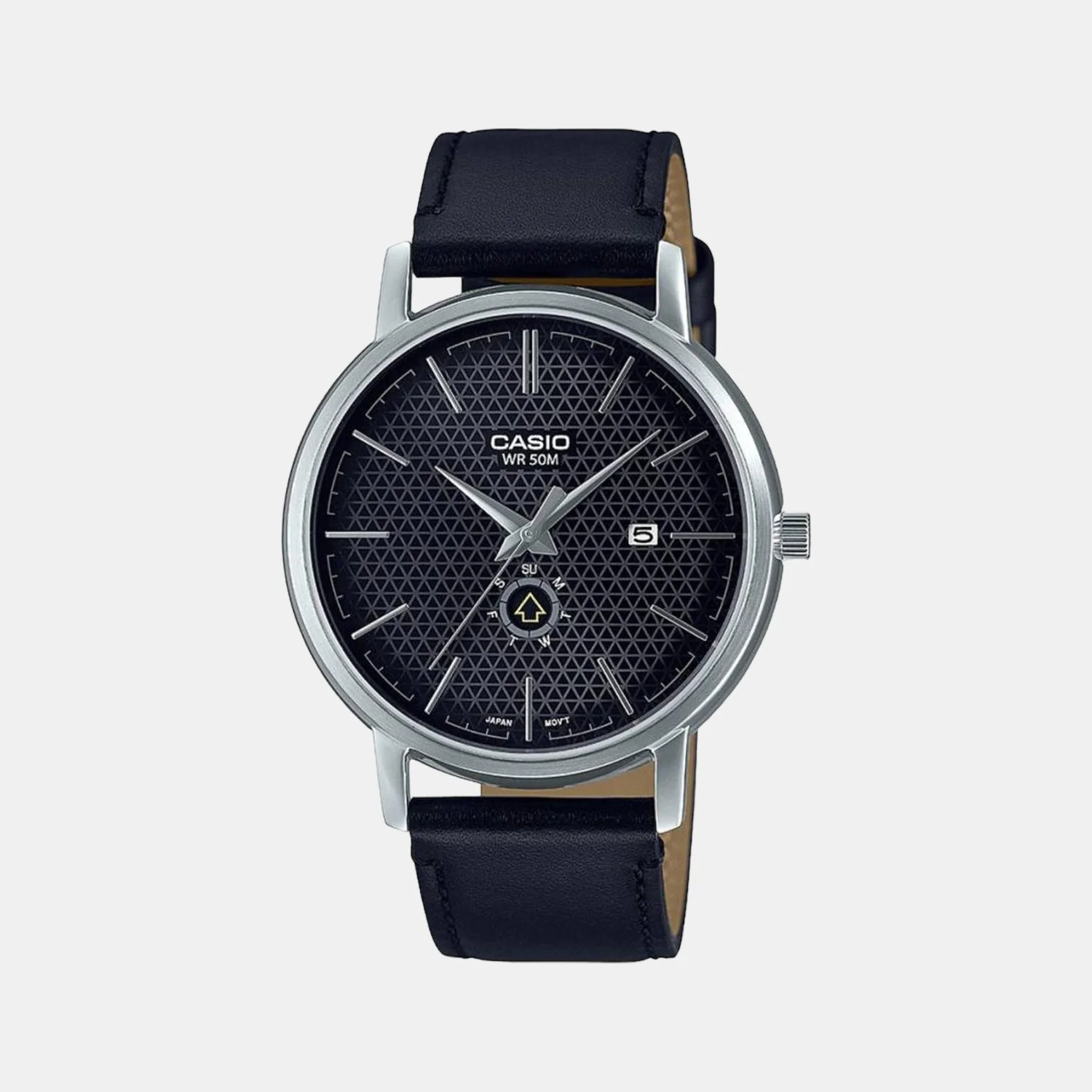 Enticer Men Quartz Black Dial Analog Leather Watch A2055