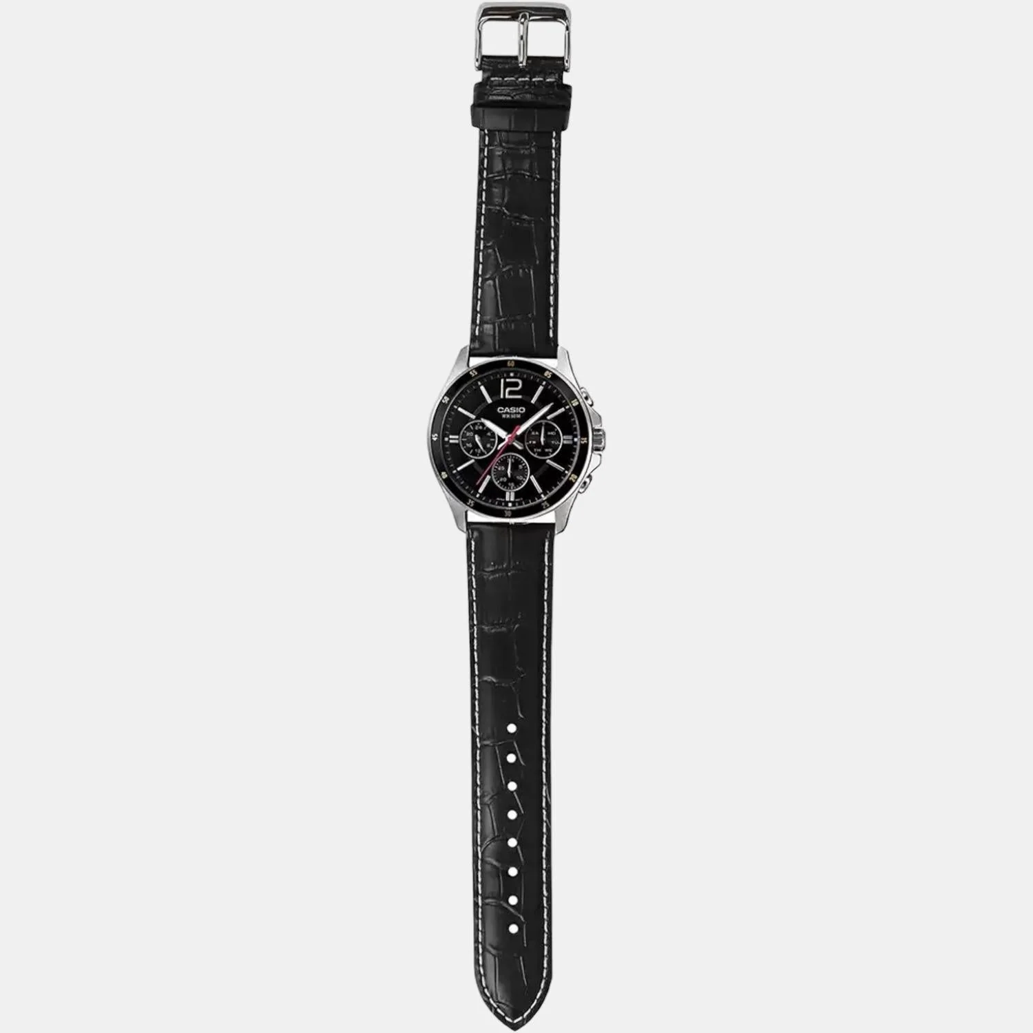 Enticer Men Quartz Black Dial Chronograph Leather Watch A834 - Image 7
